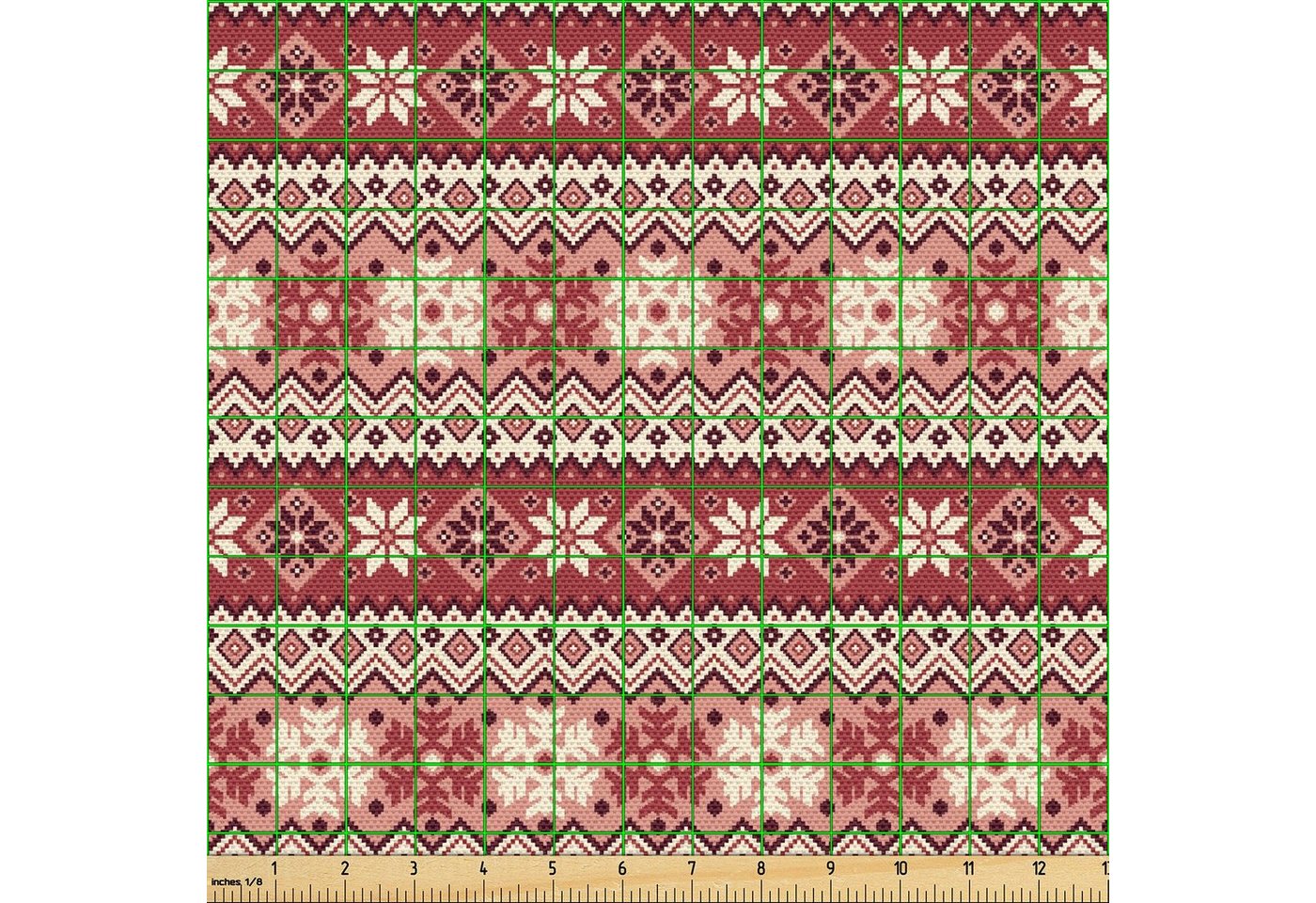 Thumbnail - Abakuhaus Stoff Schön Gewebten Stoff für Polster und Wohnaccessoires, nordisch Scandinavian Weihnachten Schnee