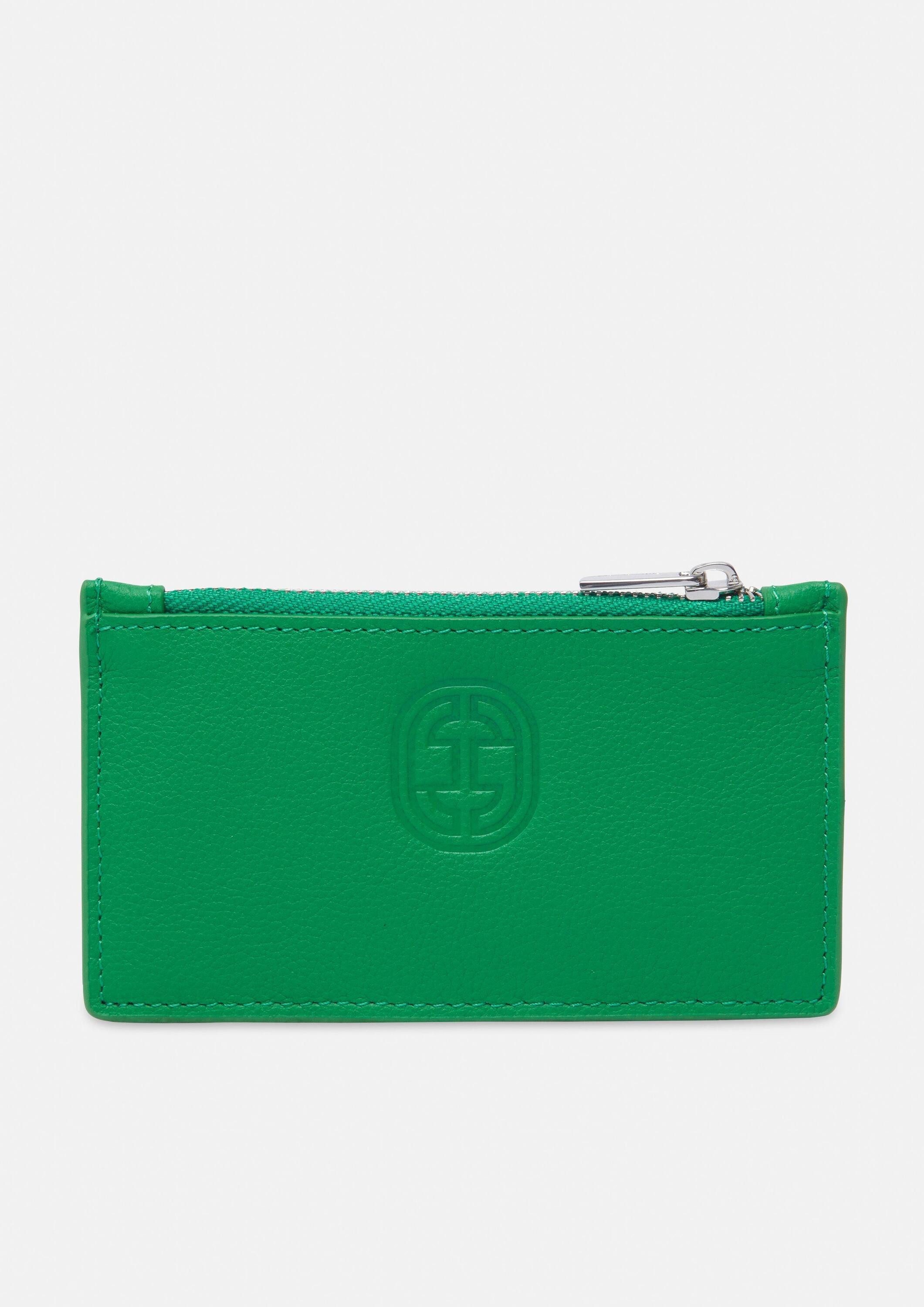 comma Geldbörse Portemonnaie (1-tlg), Kleines Leder-Portemonnaie mit Reißverschluss und Kartenfächern