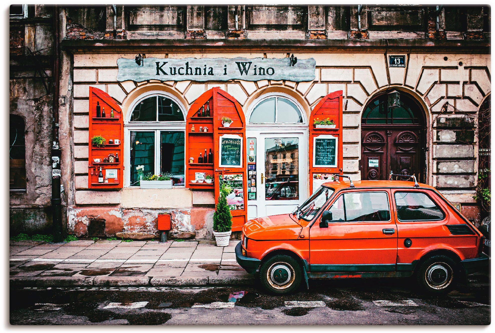 Artland Wandbild Kuchnia i Wino in Kraków, Auto (1 St), als Alubild, Leinwandbild, Wandaufkleber oder Poster in versch. Größen