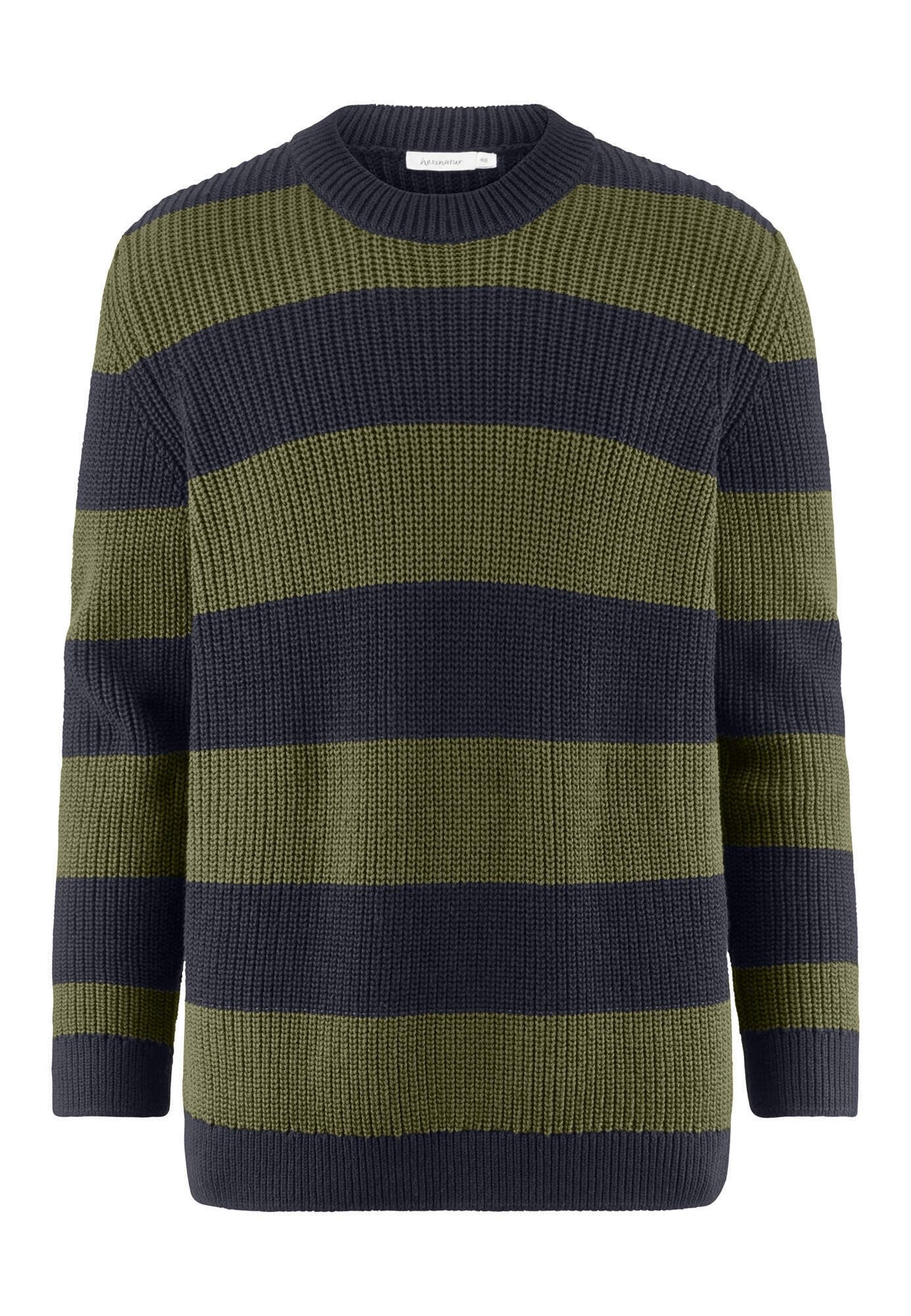 Hessnatur Strickpullover aus Bio-Baumwolle und Bio-Merinowolle (1-tlg)