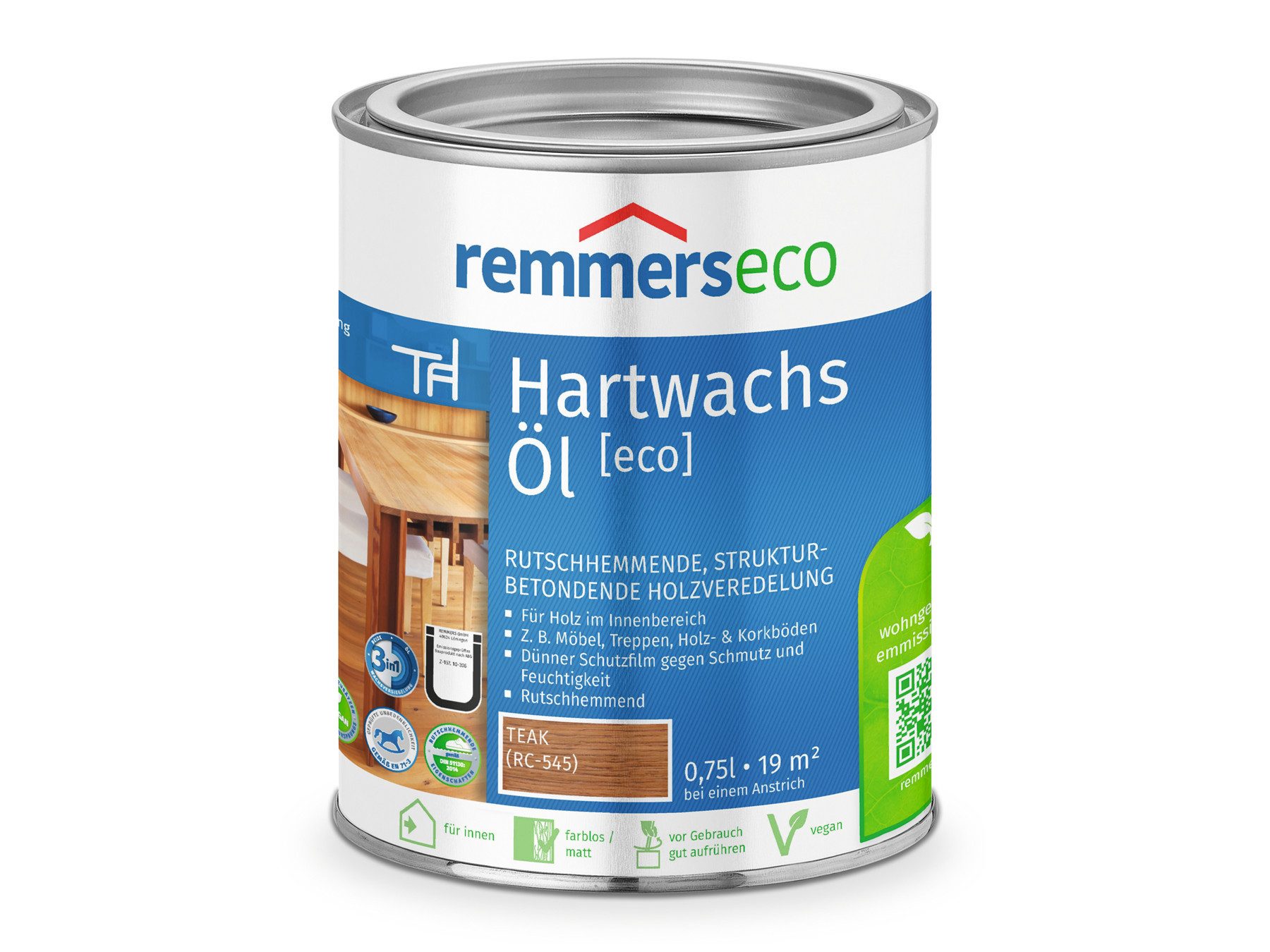 Remmers Hartwachsöl Hartwachs-Öl [eco] ebenholz 0,75 Liter