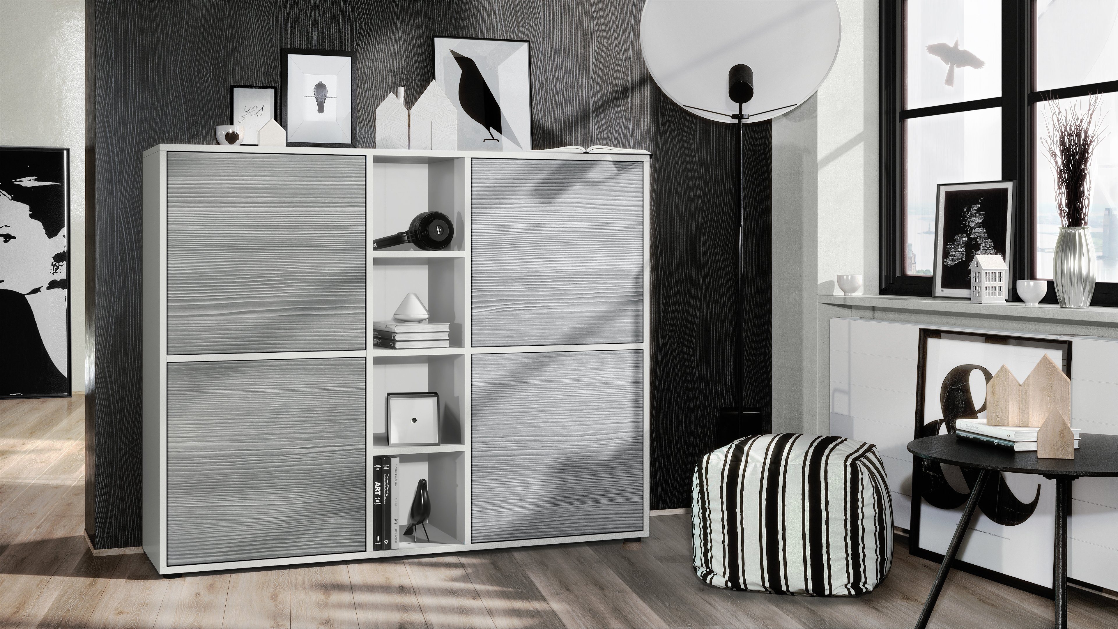 Vladon Highboard Cuba V3 (Highboard, Schrank Anrichte Cuba V3 mit 12 Fächer günstig online kaufen