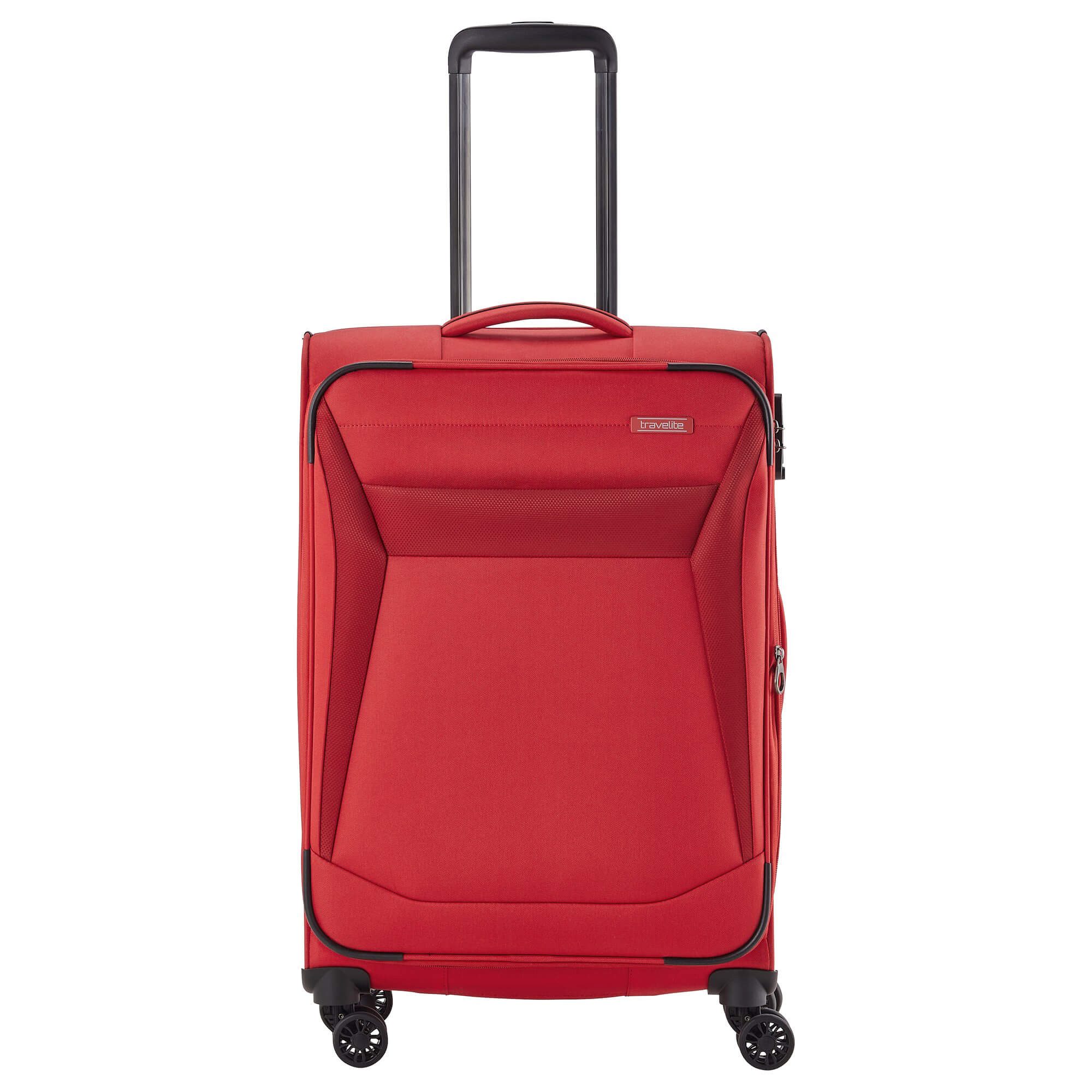 travelite Чемоданы Chios - 4-Rollen-Trolley M 67 cm erw. (rot), 4 Rollen Rollen