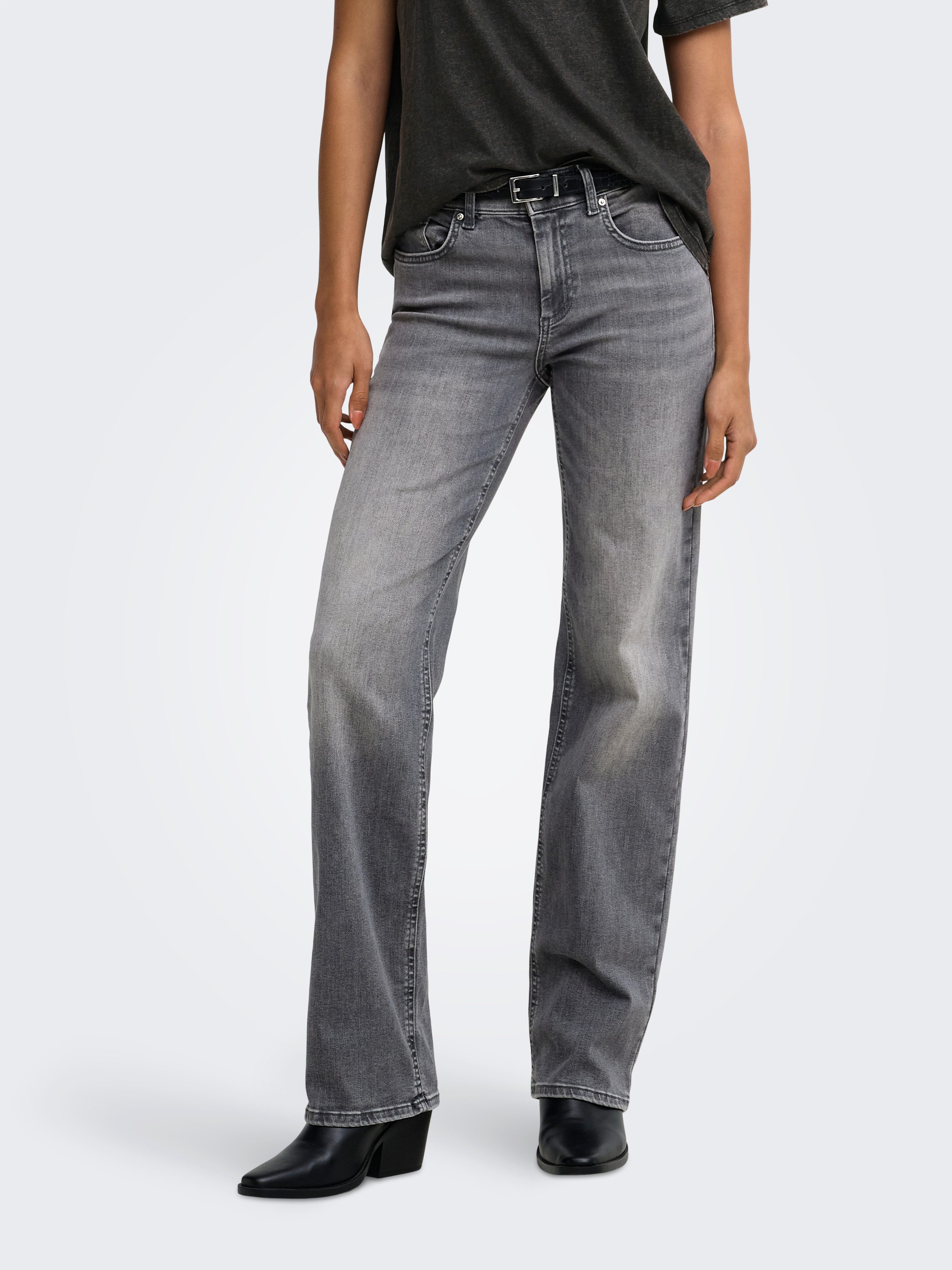ONLY Straight-Jeans ONLWINNIE MID STRAIGHT DNM Baumwollmischung, straight fit, mid waist