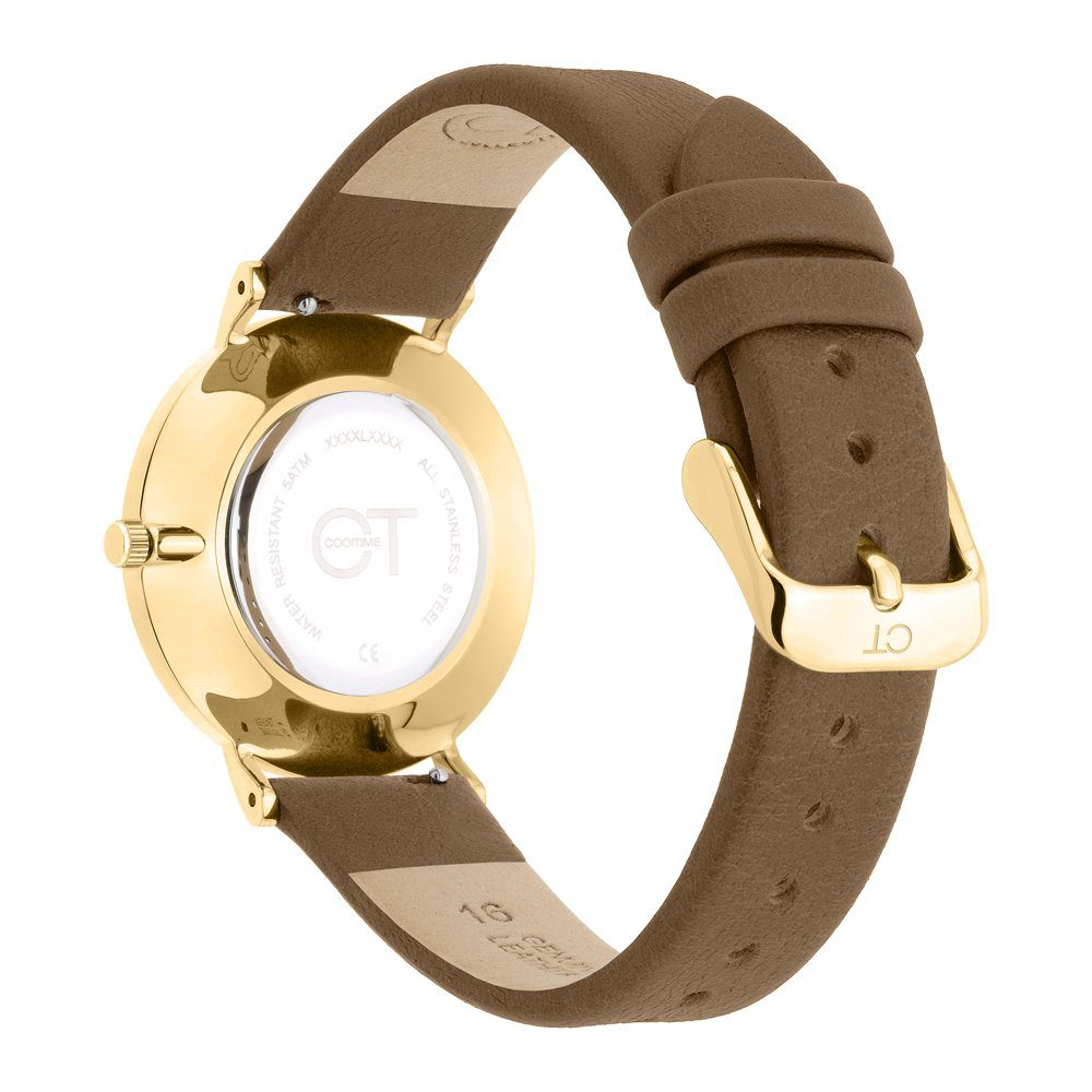 schönen Geschenkbox Verpackt TIME weißen Armbanduhr, in Quarzuhr einer mit Logo-Prägung roségoldener COOL