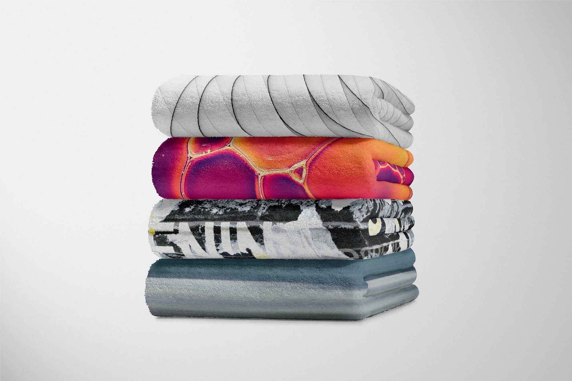 Sinus Art Handtücher Handtuch Strandhandtuch Fotomotiv Baumwolle-Polyester-Mix Wandstruktur mit Auffallend (1-St), Saunatuch Kuscheldecke Handtuch Abst