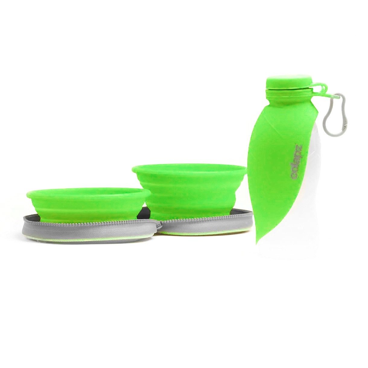 Colapz Reisenapf 2 faltbare Hundenäpfe mit Wasserflasche für unterwegs Reisezubehör