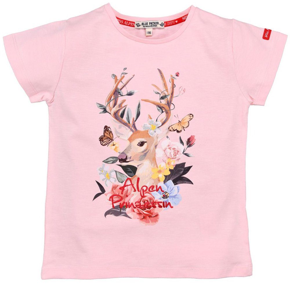 T-Shirt Mädchen T-Shirt 'Alpenglück' mit Hirschprint 26090