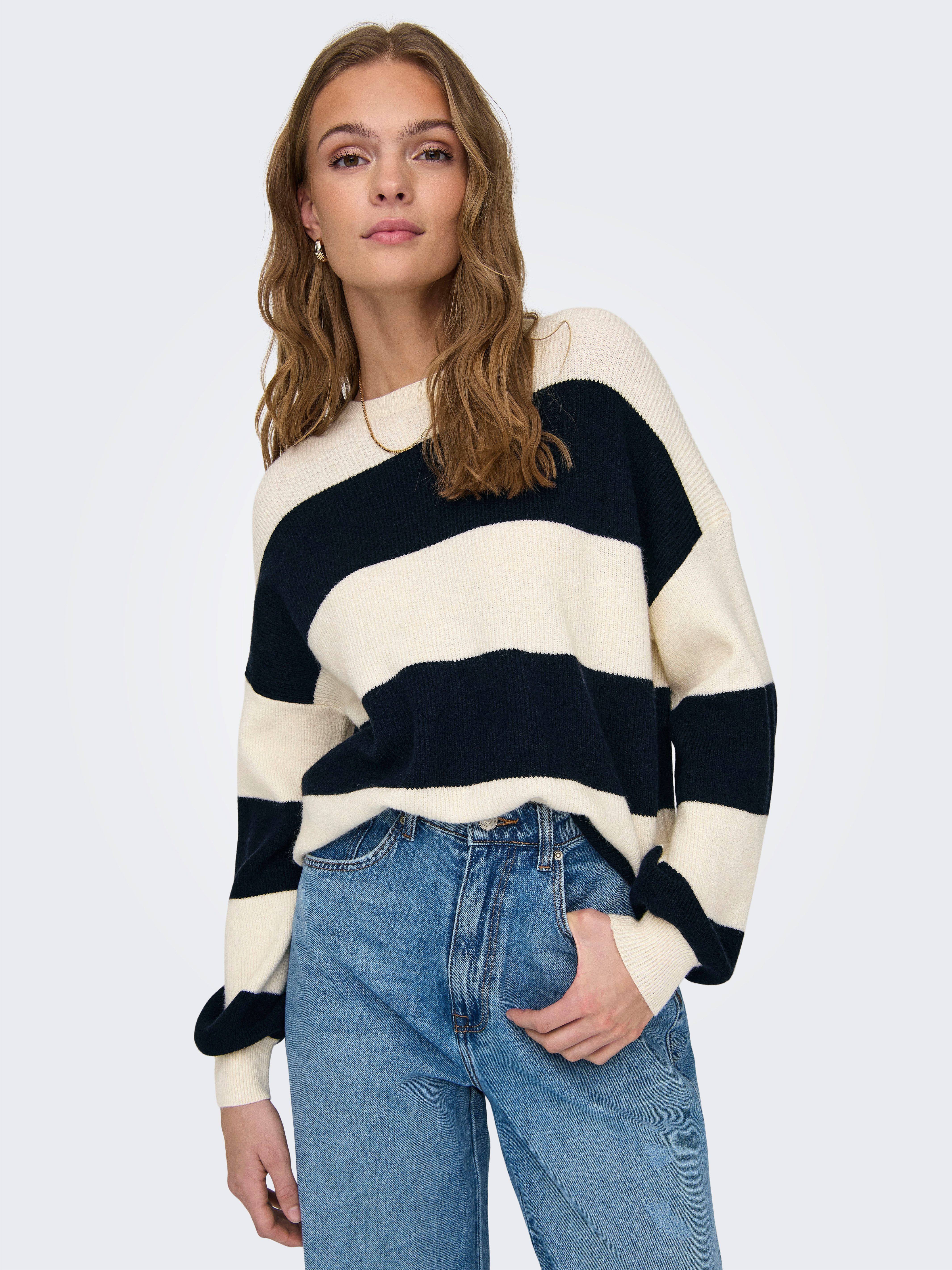 ONLY Strickpullover ONLATIA L/S STRIPE PULLOVER KNT NOOS mit Colorblock Des günstig online kaufen