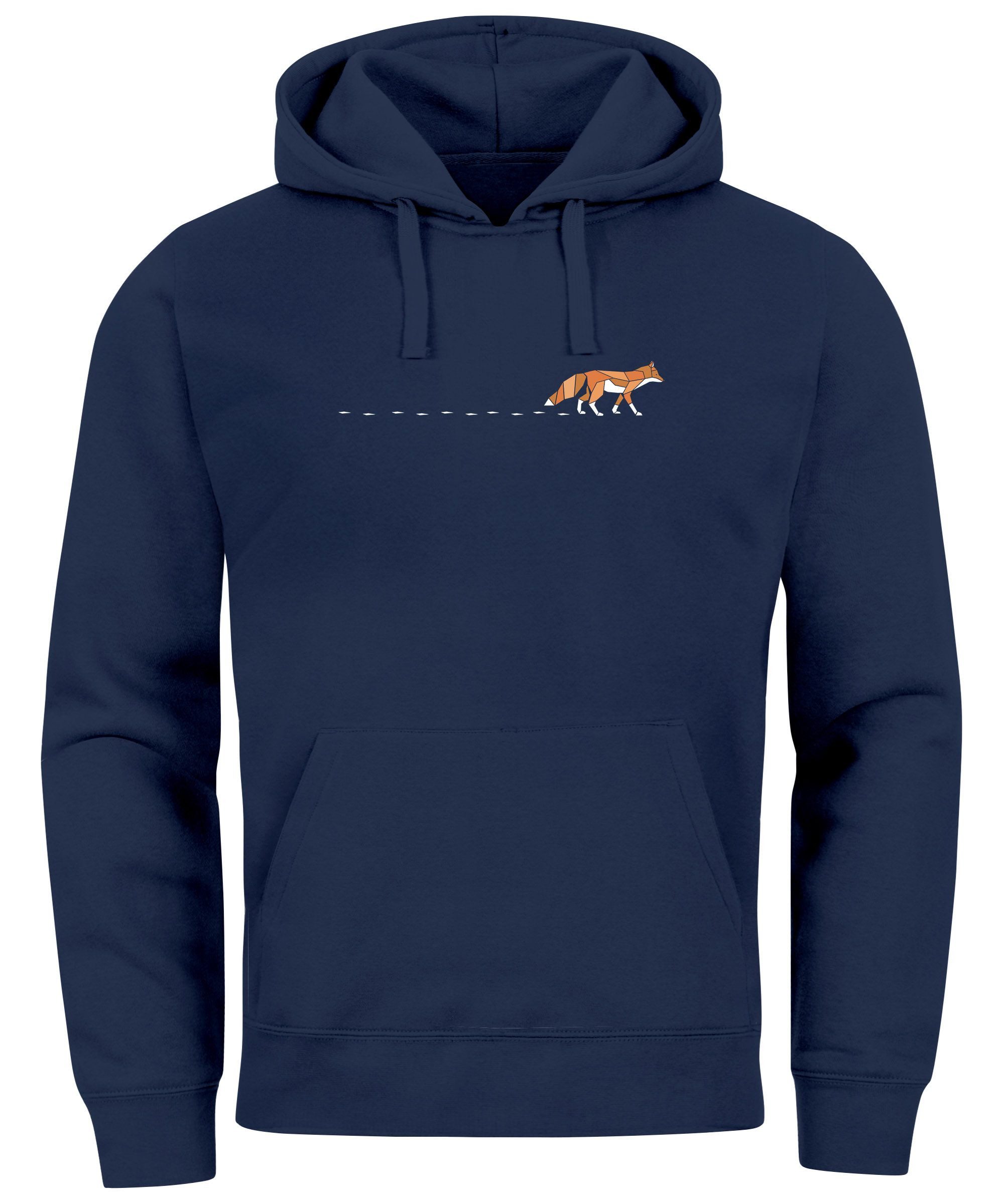 Neverless Hoodie Hoodie Herren Fuchs Fox Wald Tiermotiv Logo Print Badge Fa günstig online kaufen