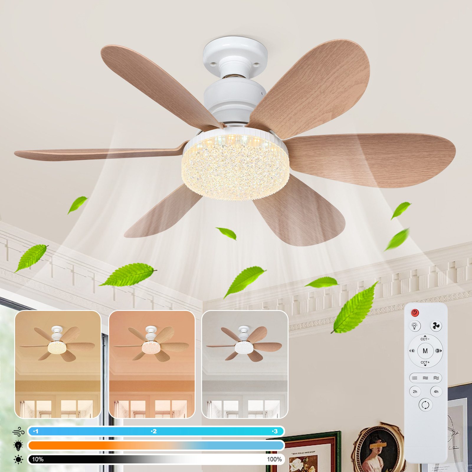 MUPOO Deckenventilator Sockel Deckenventilator Dimmable mit günstig online kaufen
