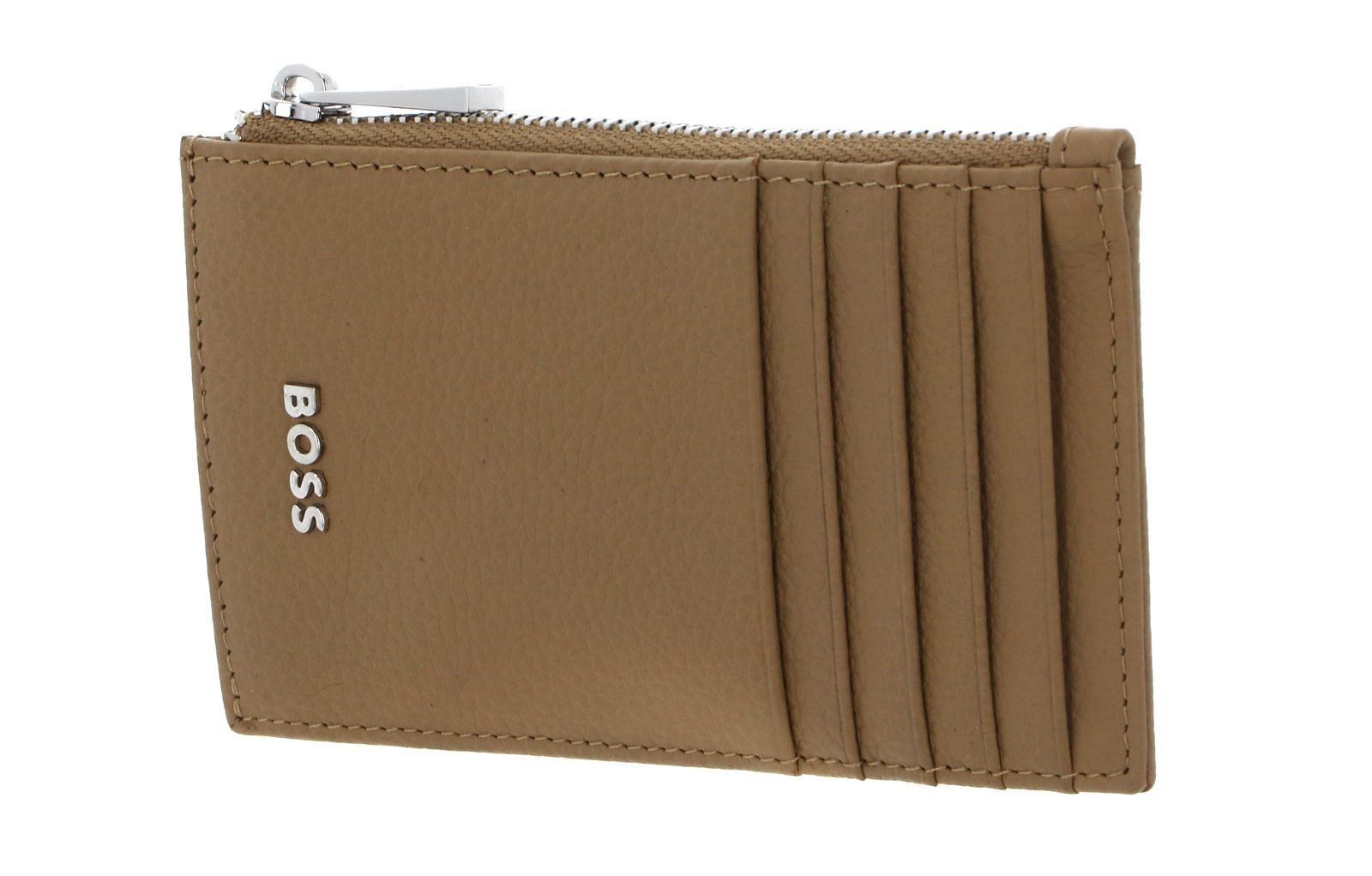 BOSS Kartenetui Cardholder With Zip, aus echtem Rindsleder