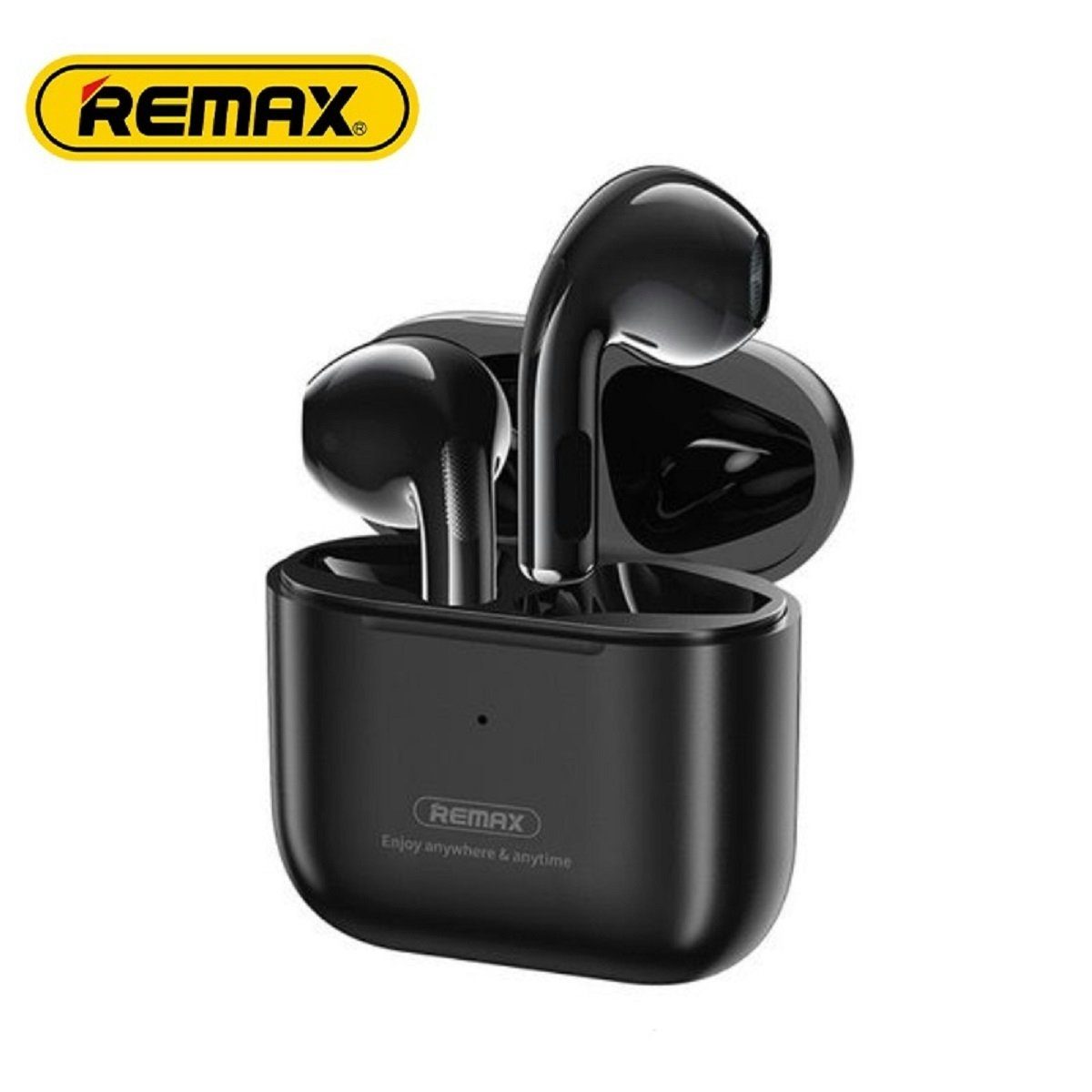 Remax TWS-10i 5.0 Kopfhörer True Wireless mit Ladecase für Smartphone (Weiß) Bluetooth-Kopfhörer (bluetooth, True Wireless, bluetooth, wasserdicht, Aktive Geräuschunterdrückung) Schwarz