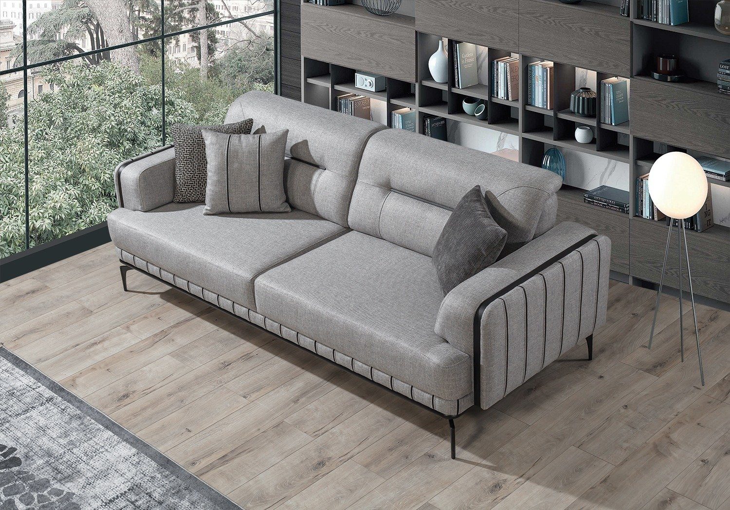 Villa Möbel Sofa Note, 1 Stk. 2-Sitzer, Quality Made in Turkey Grau