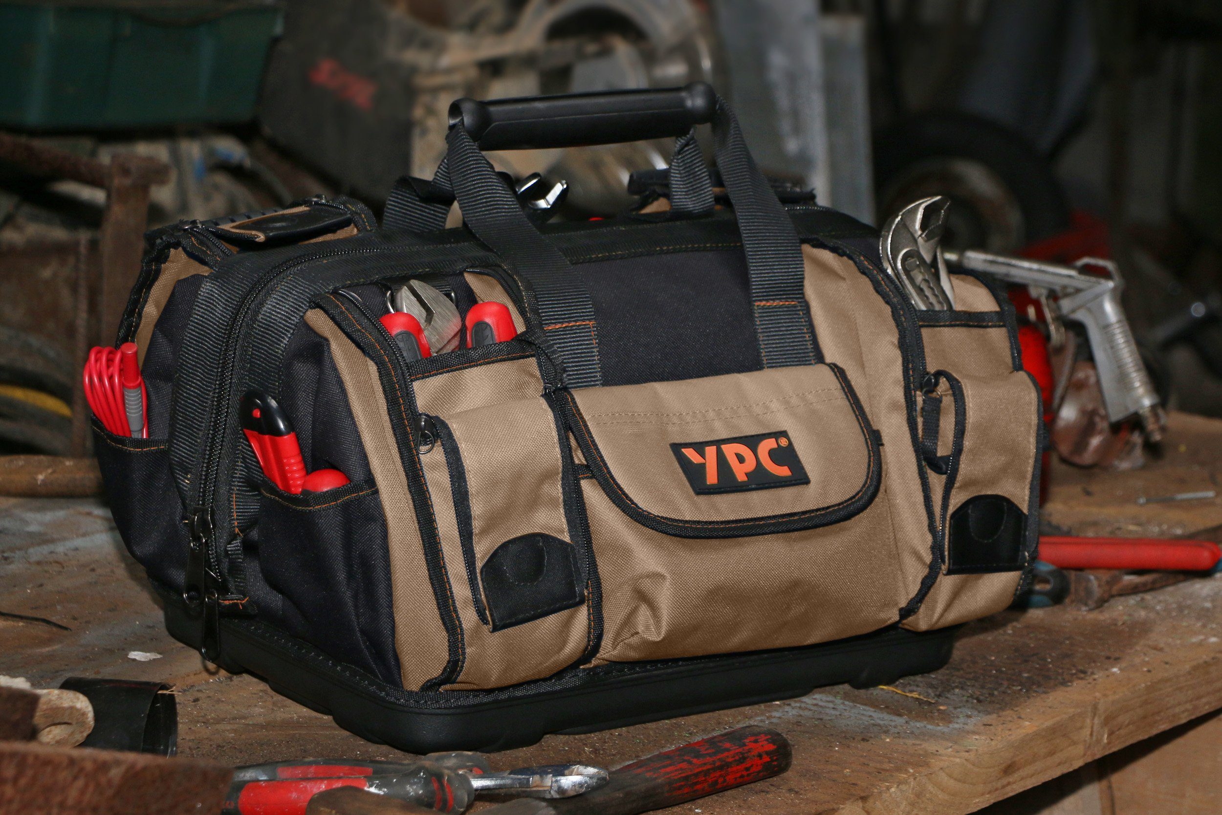 Umhängetasche 40 / Liter Beige XXL, Outdoor- Sporttasche Werkzeugtasche 42x30x25cm, und YPC