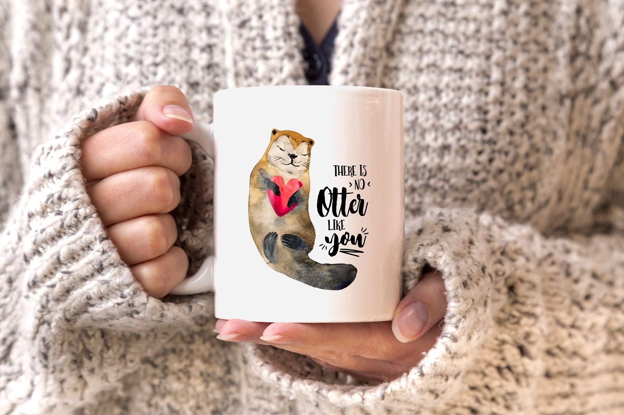 Keramik Quote you Spruch lustig Liebe Geschenk like There MoonWorks®, verliebt Tasse Love otter Freundin MoonWorks Tasse Kaffeetasse Freund no is