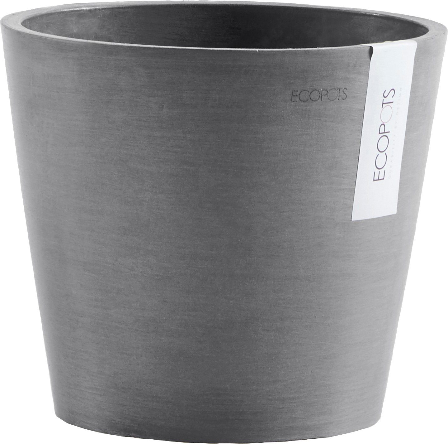 20x20x17,5 AMSTERDAM mit Grey, Blumentopf Wasserreservoir cm, BxTxH: ECOPOTS