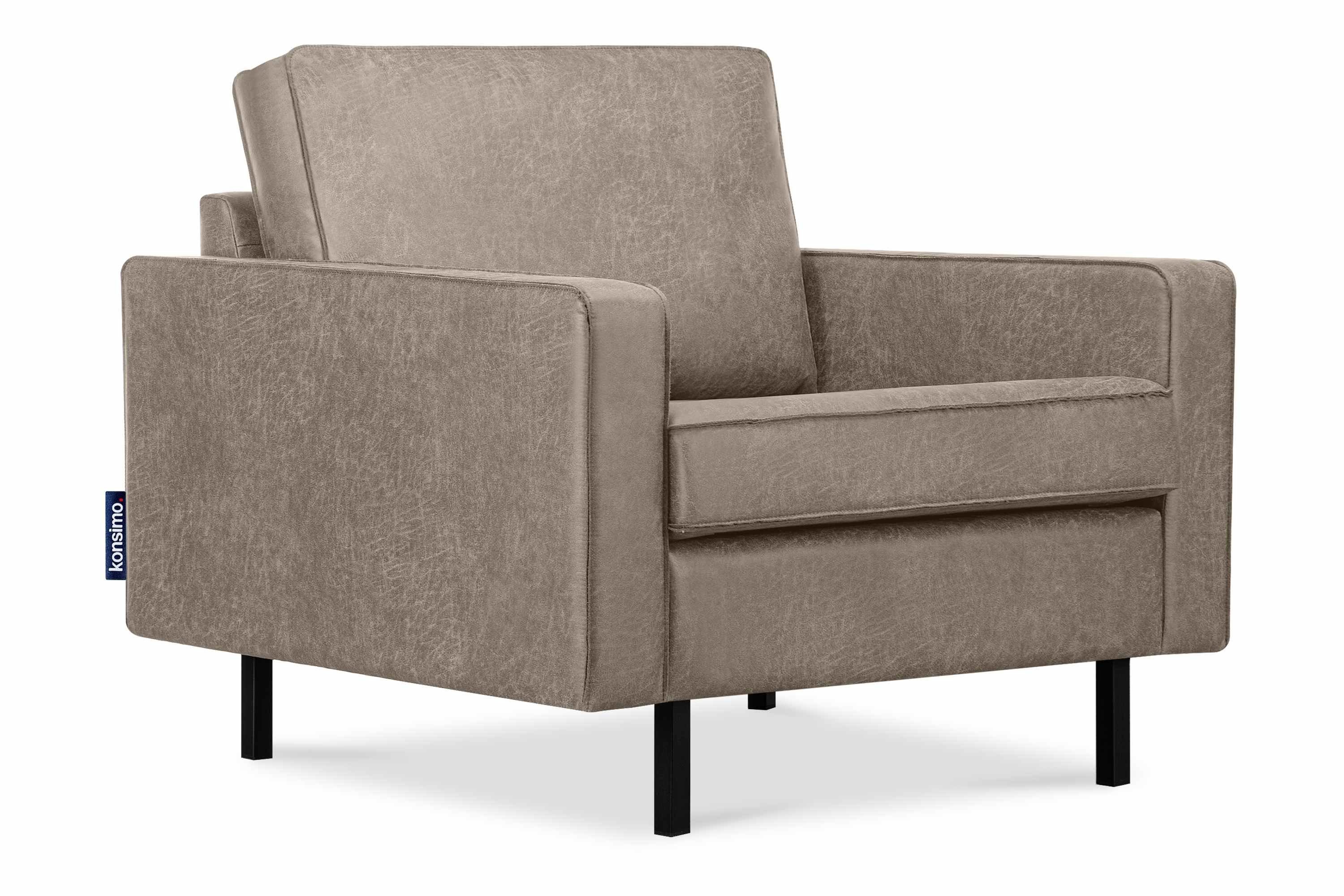 KONSIMO® Sessel INVIA Sessel, Grundschicht: Echtleder,Hergestellt in EU,Vintage,Loft-Stil