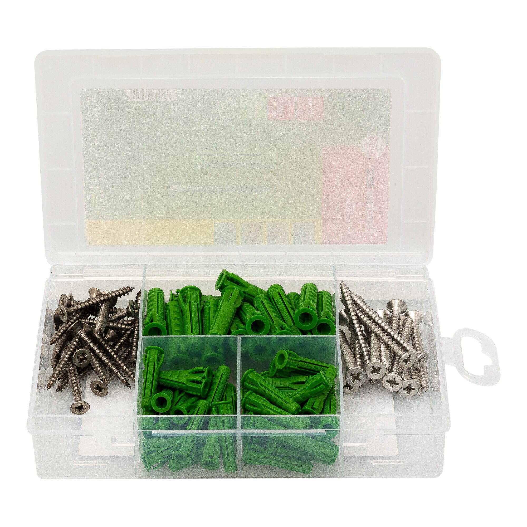 fischer Spreizdübel fischer Profi-Box Spreizdübel SX Plus Green + Schrauben (120 Teile)