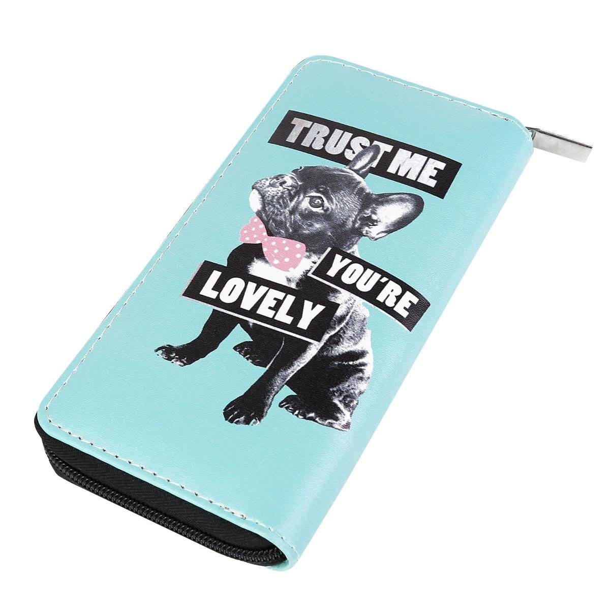 DonDon Geldbörse Geldbeutel Portemonnaie Muster Katze Hund (Packung, 1-tlg), Reißverschluss