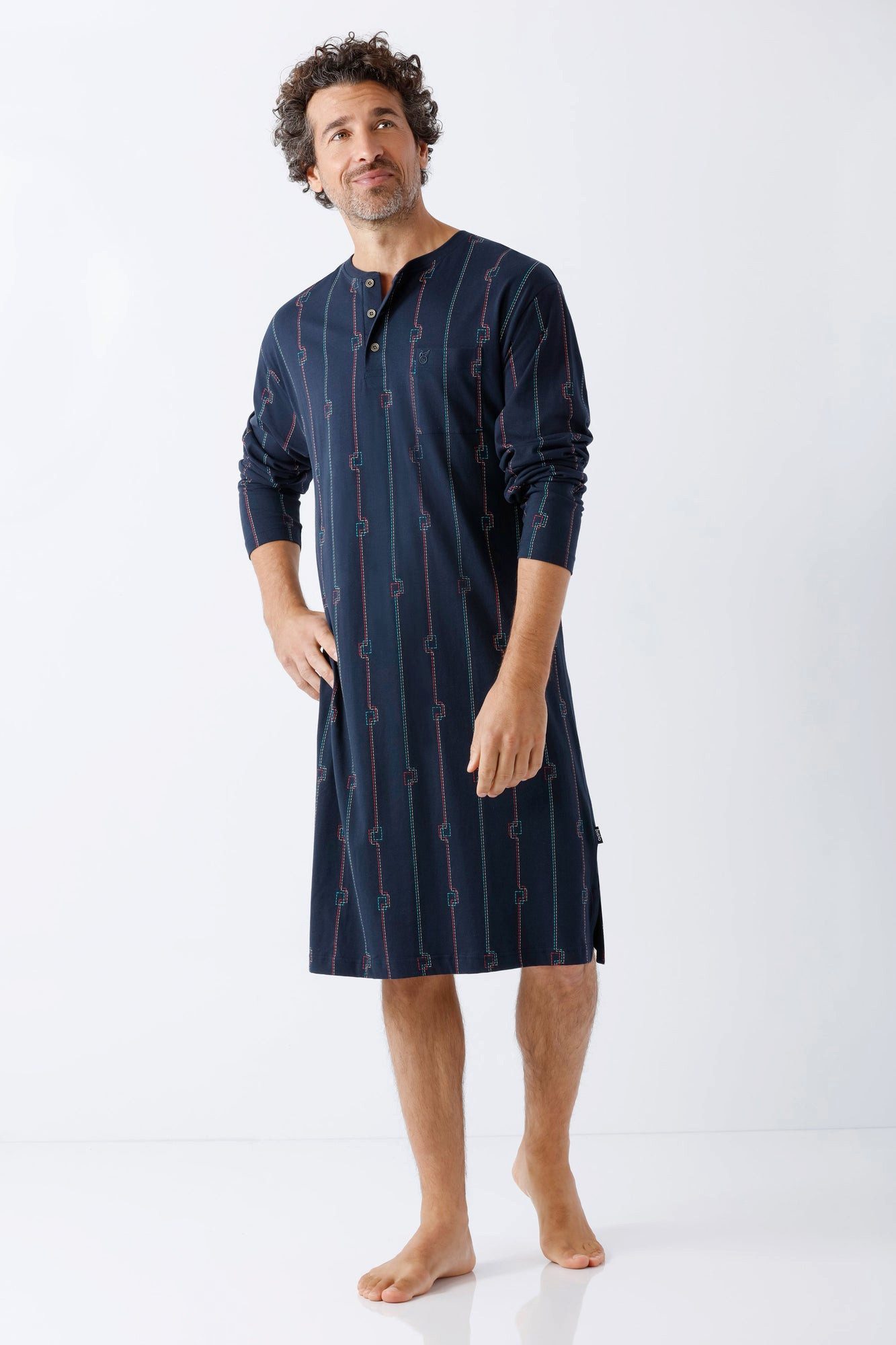 Hajo Nachthemd Herren Nachthemd 110 cm Premium Cotton