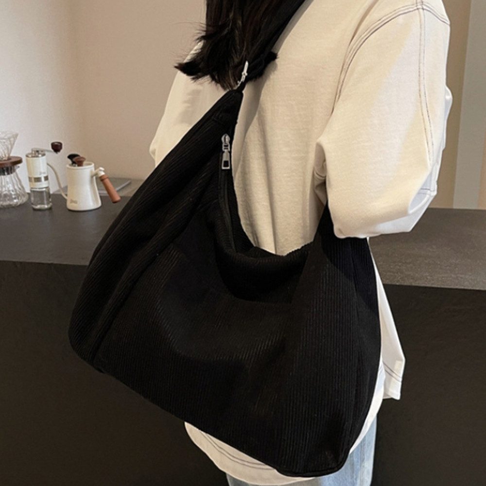 Zaewry Umhängetasche Damen Cord Tasche Shopper Umhängetasche Crossbody Hobo Handtasche, für Alltag, Uni und Arbeit – Bild 2 von 5