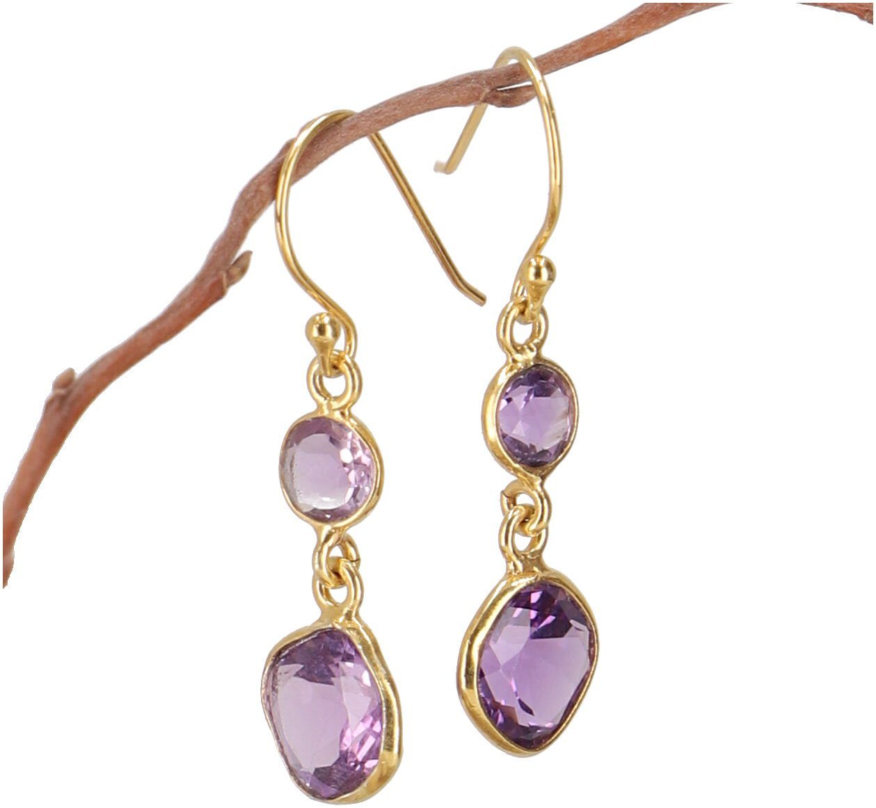 Guru-Shop Paar Ohrhänger Vergoldete Boho Ohrringe günstig online kaufen