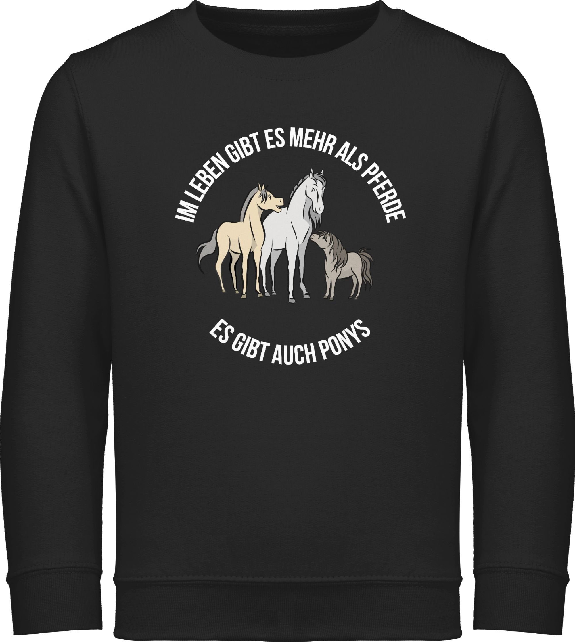 Shirtracer Sweatshirt Im Leben gibt es mehr als Pferde Pferd 2 Schwarz