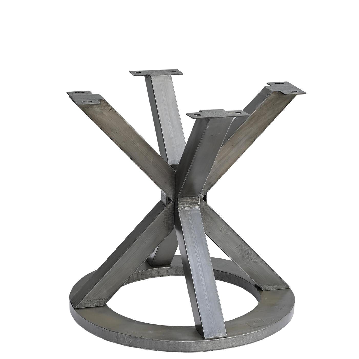baario Tischgestell Tischbein Tischfuß Metall rund, Esstisch MERID geschmiedet Design grau Eisen
