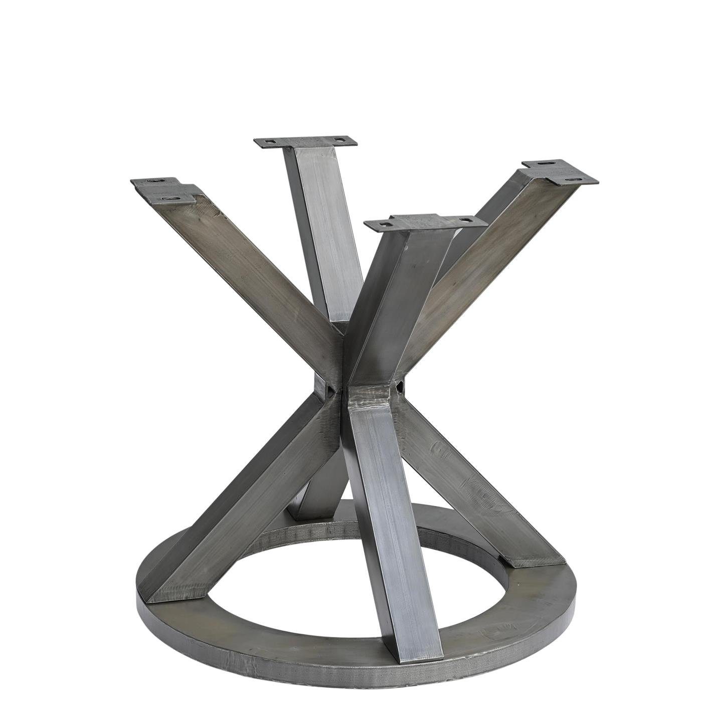 baario Esstisch Tischgestell MERID Metall grau, Tischfuß Eisen geschmiedet Design Tischbein