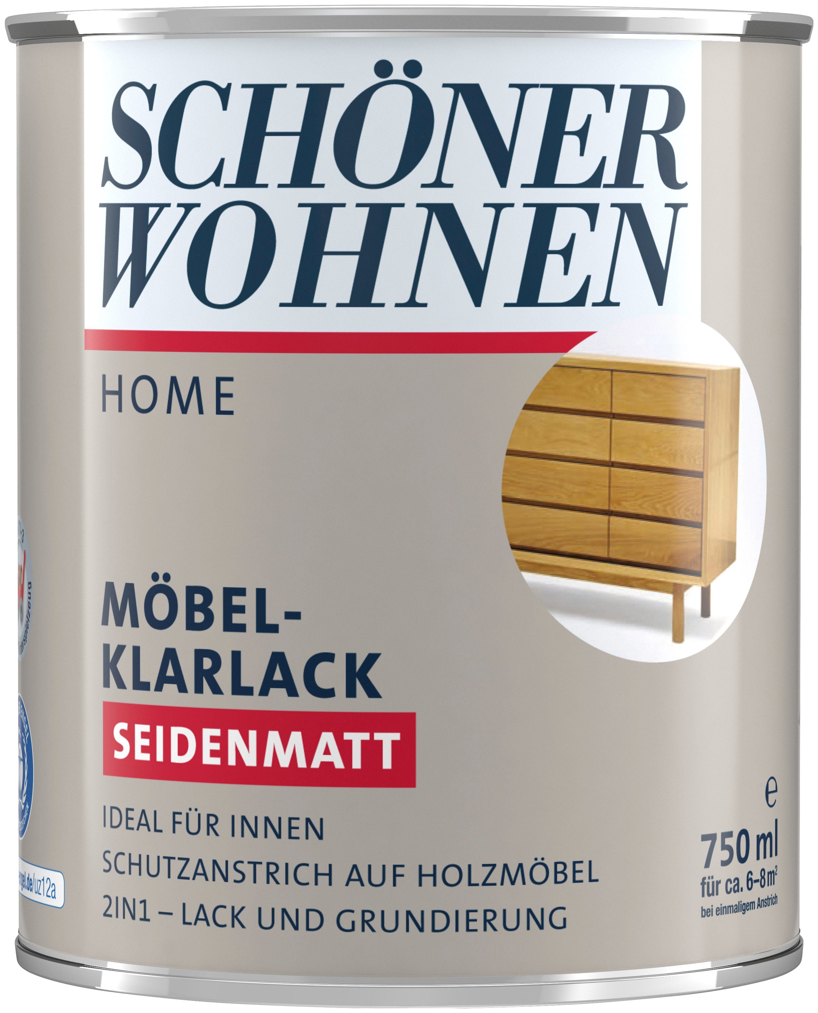 SCHÖNER WOHNEN FARBE Klarlack Home Möbel-Klarlack, 750 ml, farblos,  Schutzanstrich für Holzmöbel im Innenbereich