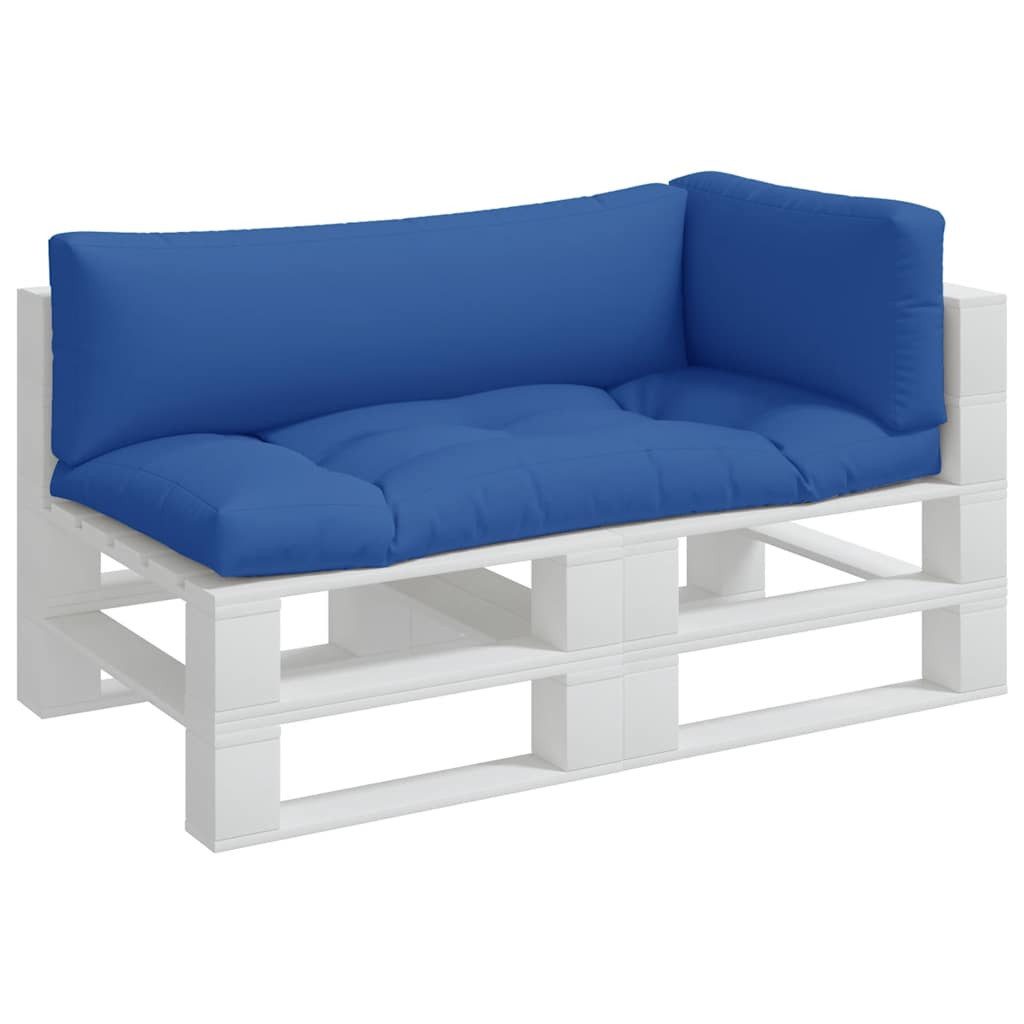 vidaXL Sitzauflage Palettenkissen 3-tlg. Blau Stoff, günstig online kaufen