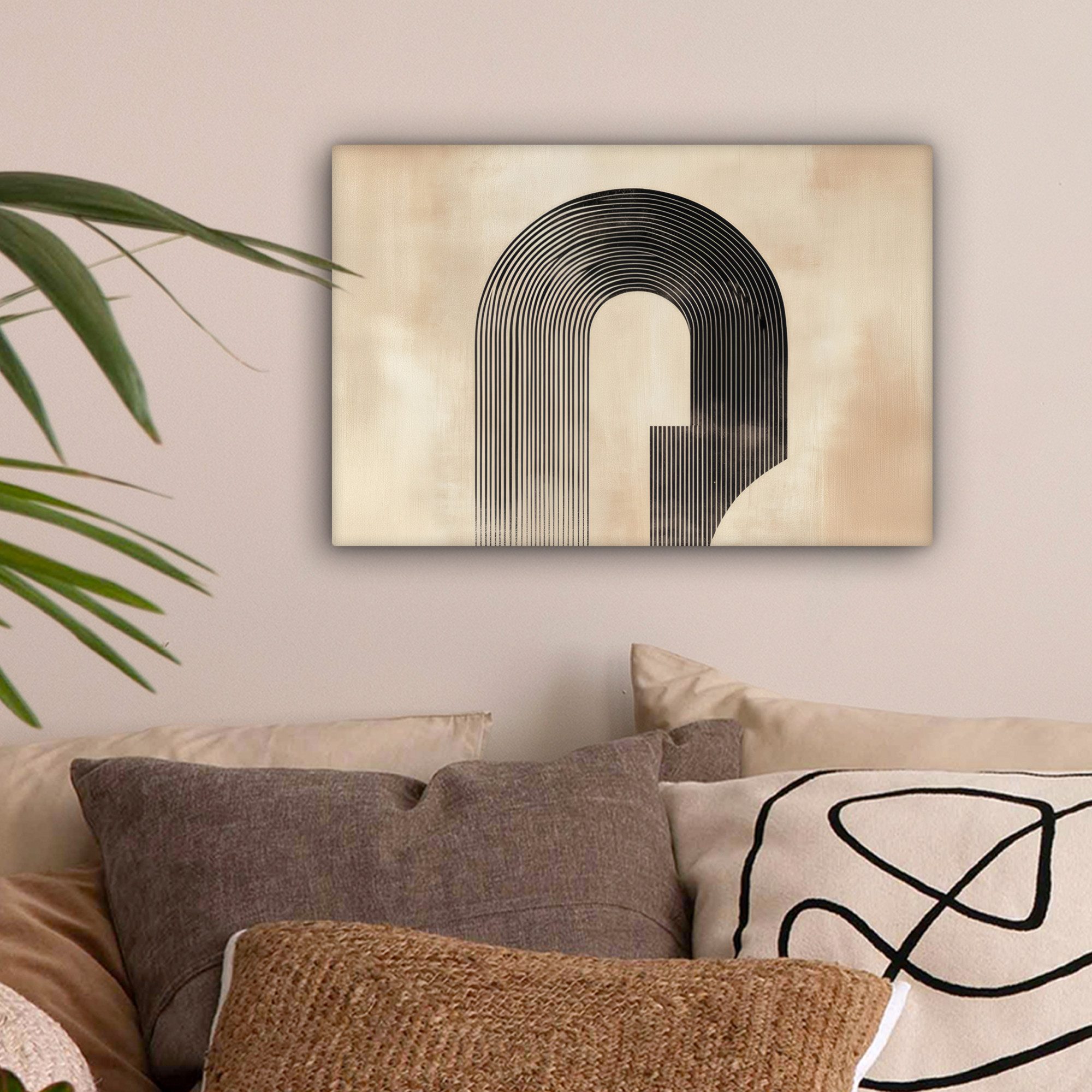 OneMillionCanvasses® Leinwandbild Schleife - Streifen - Minimalistisch - Sc günstig online kaufen