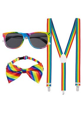 Boland Kostüm Regenbogenglitter Accessoire-Set, Sei glänzend ausgestattet mit diesem dreiteiliges Partyset!