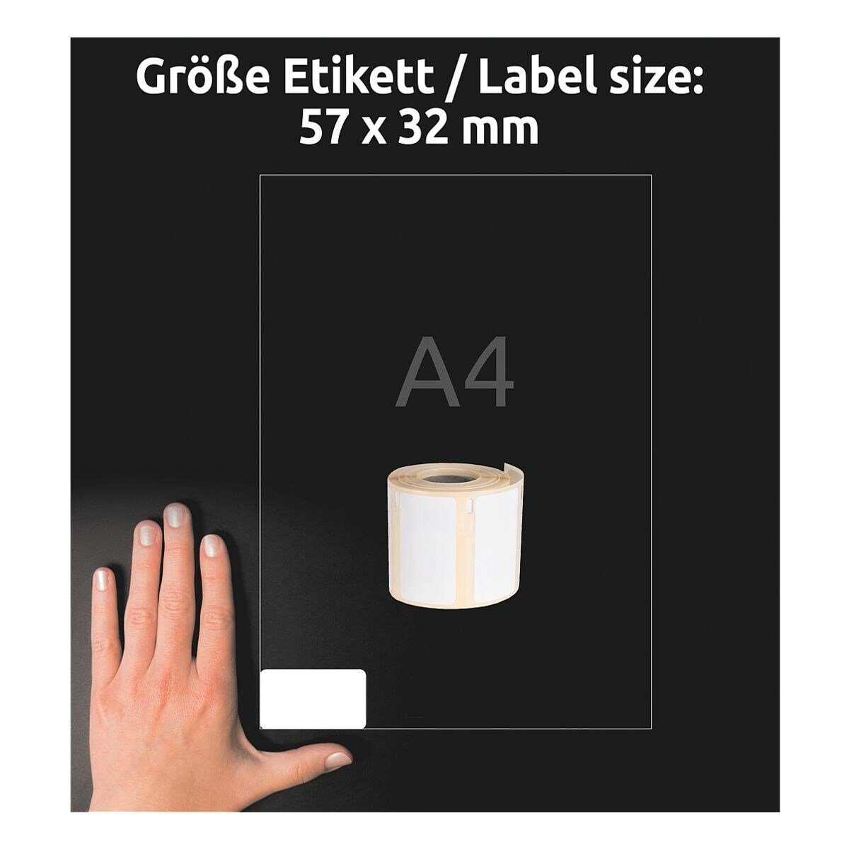 Avery Zweckform Thermorolle A1933084, entspricht DYMO® 1933084, 400 Rollenetiketten 32/57 mm