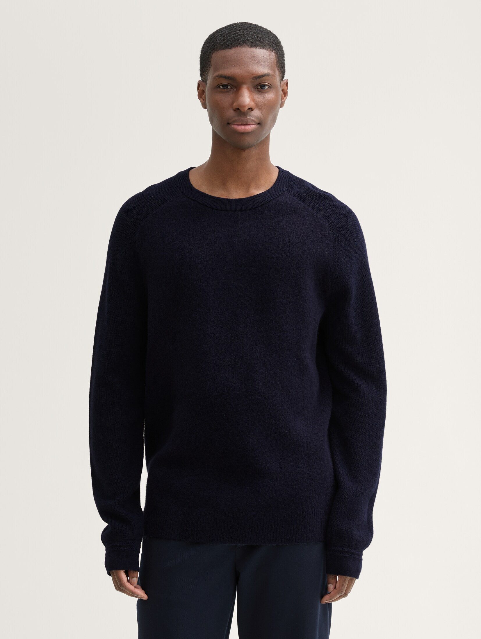 Strickpullover Strickpullover im Material-Mix
