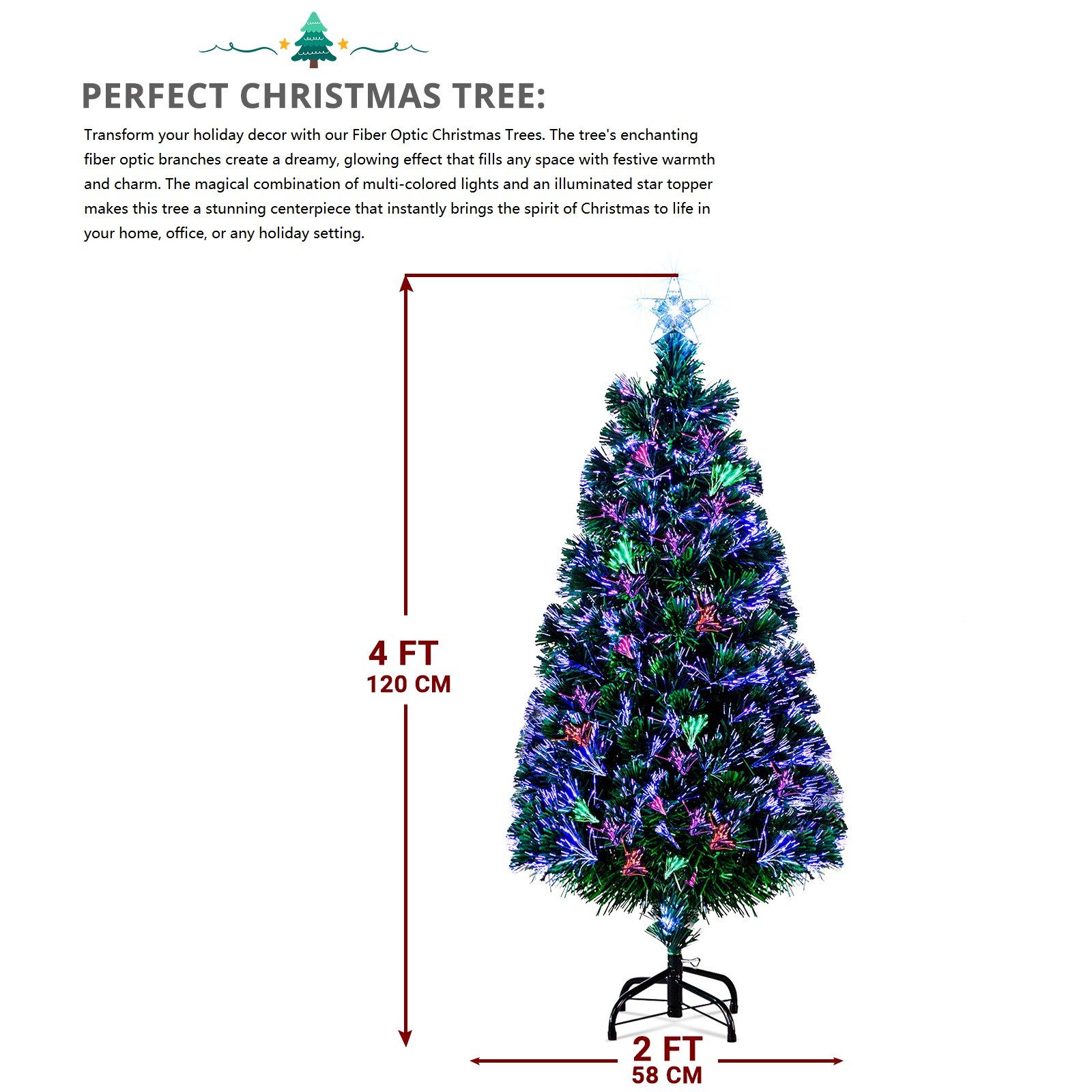 VINGLI Künstlicher Weihnachtsbaum mit 85/120/230 Zweigen & Optischer Faserb günstig online kaufen