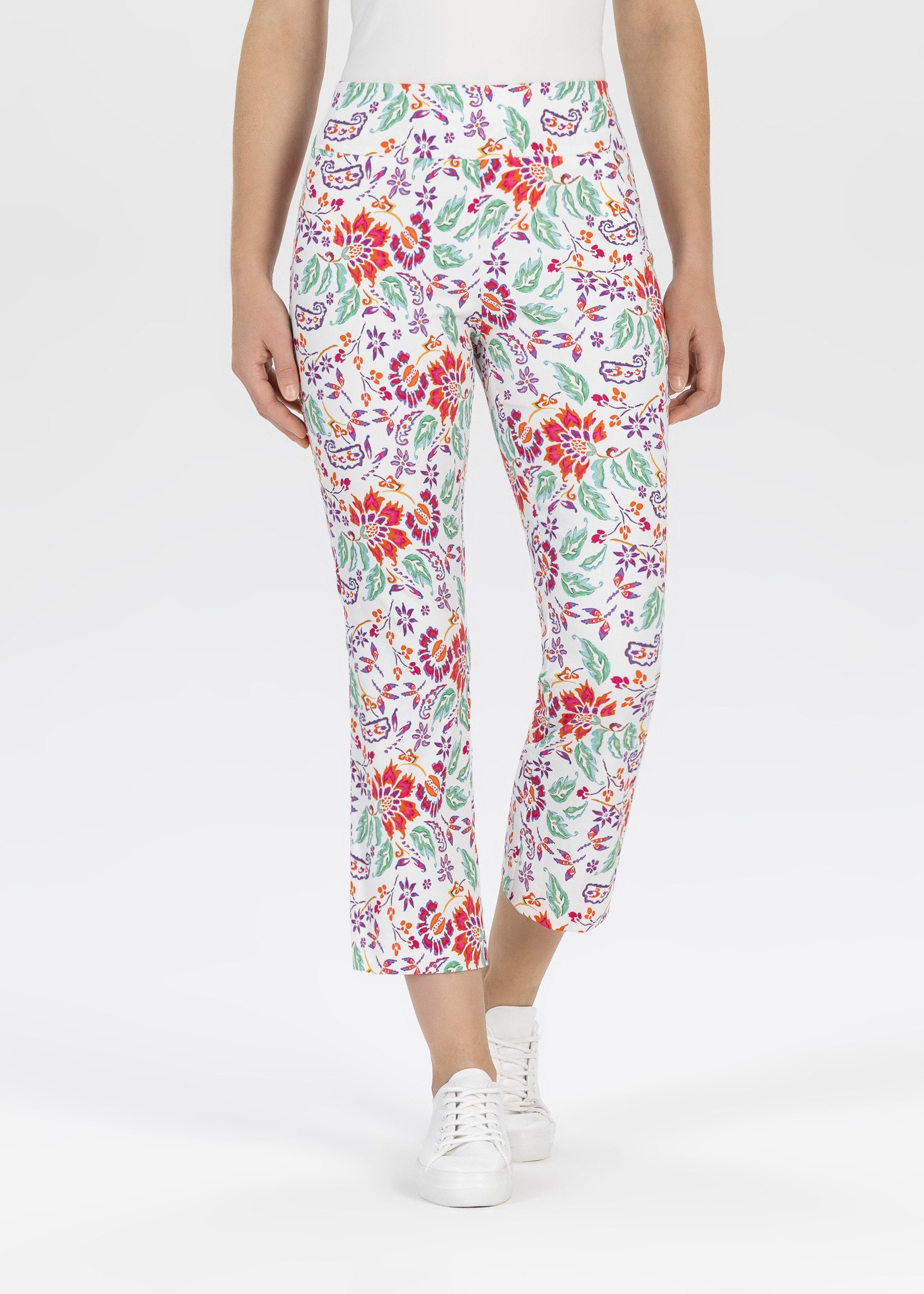 Stehmann Stoffhose Sommerhose mit floralem Muster, 7/8-Длина mit Gummibund