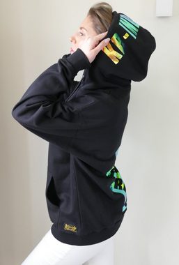 KR-Industries Hoodie Hoodie Oversize Colorful auffällige Applikationen auf der Rückseite und Kapuze des Hoodies