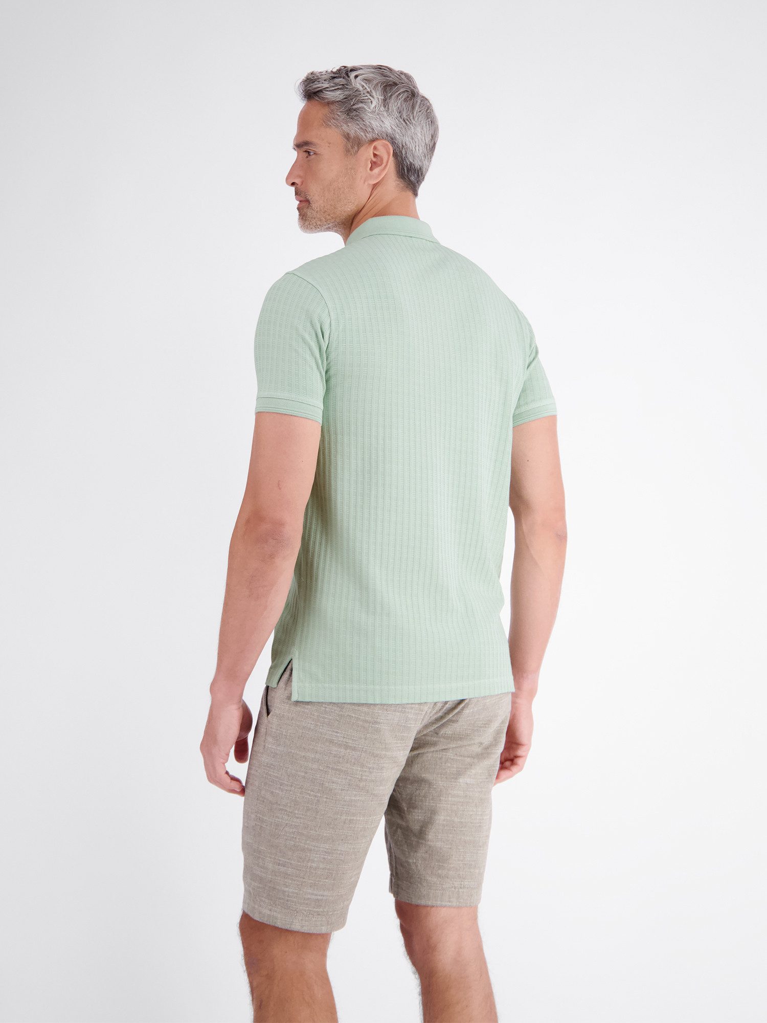 LERROS Poloshirt Poloshirt aus Jaquard mit Waffelstruktur in Vintage-Optik