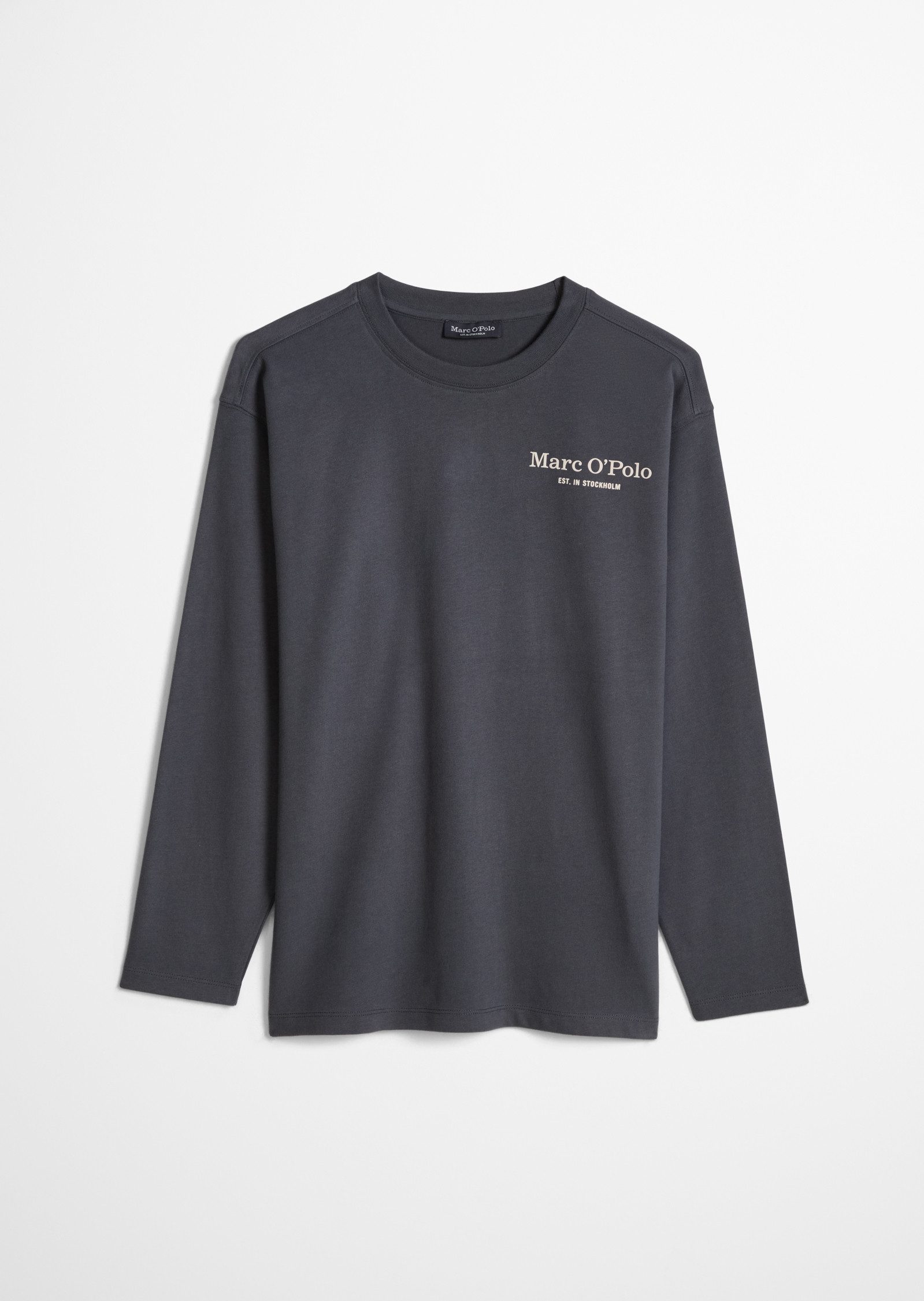 Marc O'Polo Longsleeve mehrfarbiger Rückenprint, reine Baumwolle