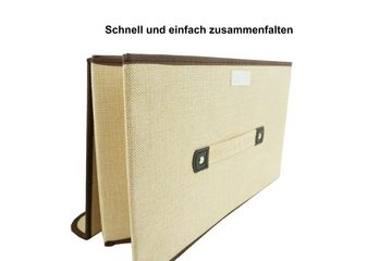 U.Uberlux Aufbewahrungsbox 3x Aufbewahrungsbox mit Deckel Set Kiste Faltbox Stoffbox sand