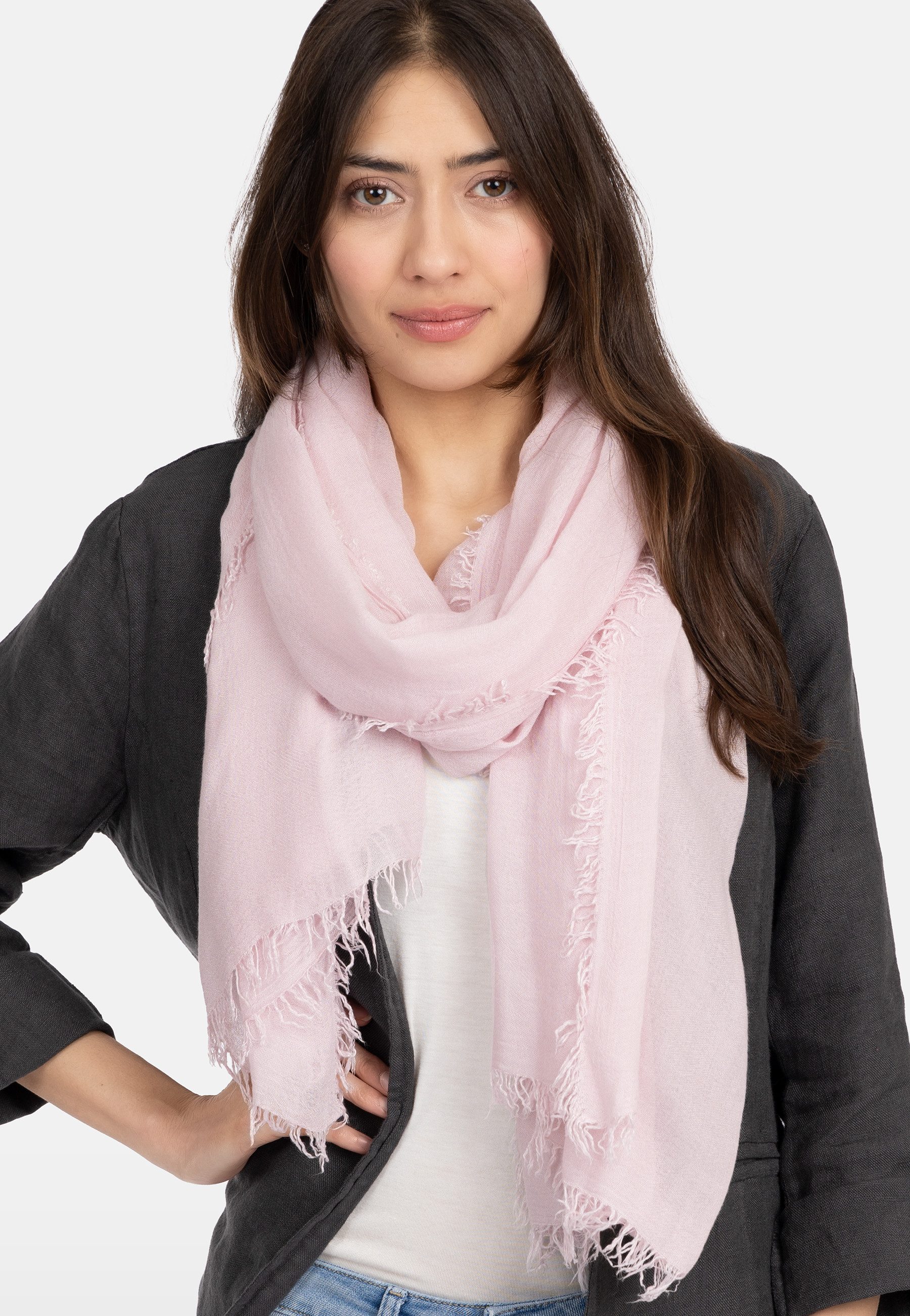 Caspar Modeschal SC529 Damen Sommer Schal aus weicher Bambusfaser unifarben günstig online kaufen