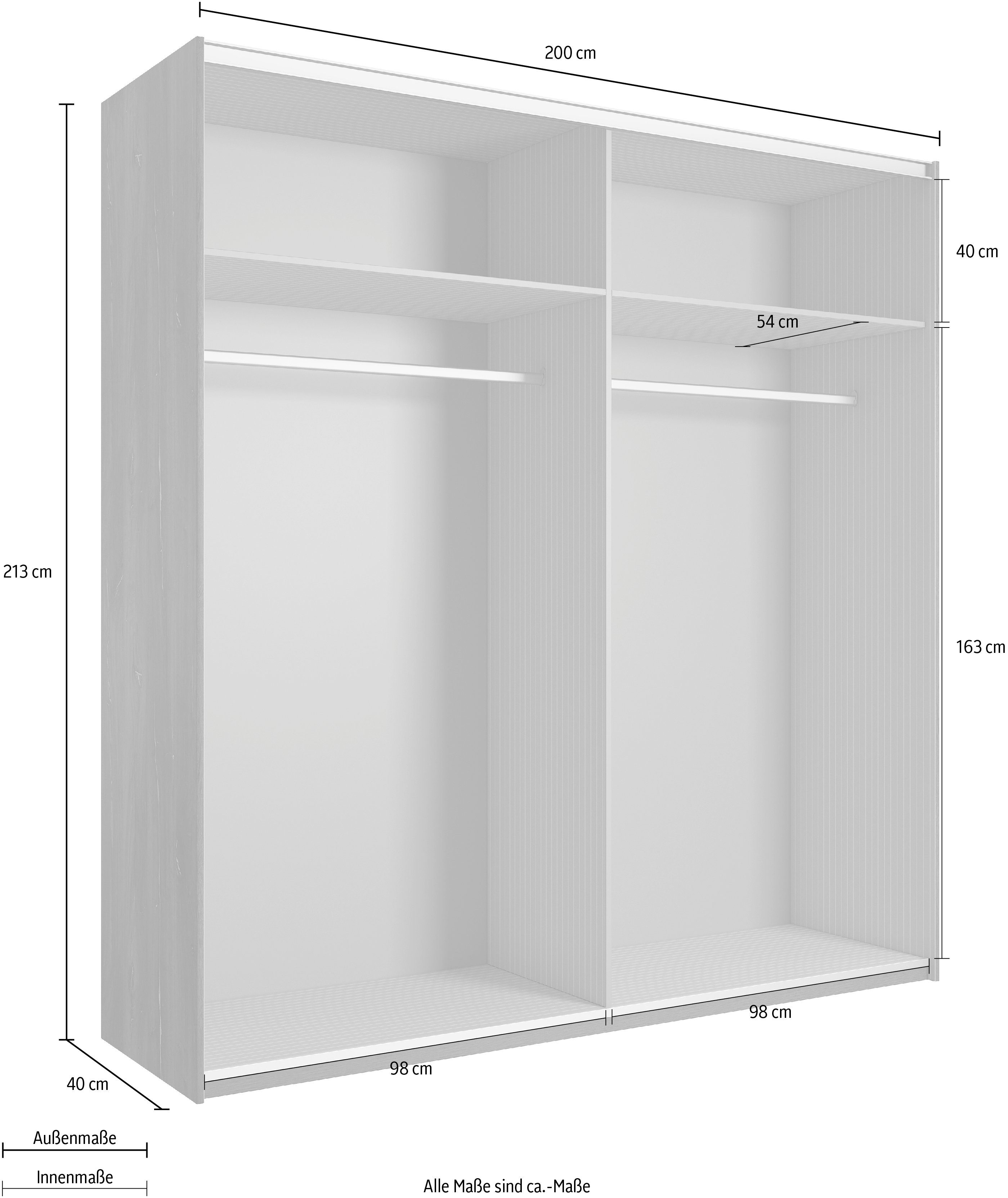 Helvetia Sigma flagstaff/eiche flagstaff flagstaff-schwarz eiche | mit auf Spiegelflächen Türen Schwebetürenschrank eiche beiden