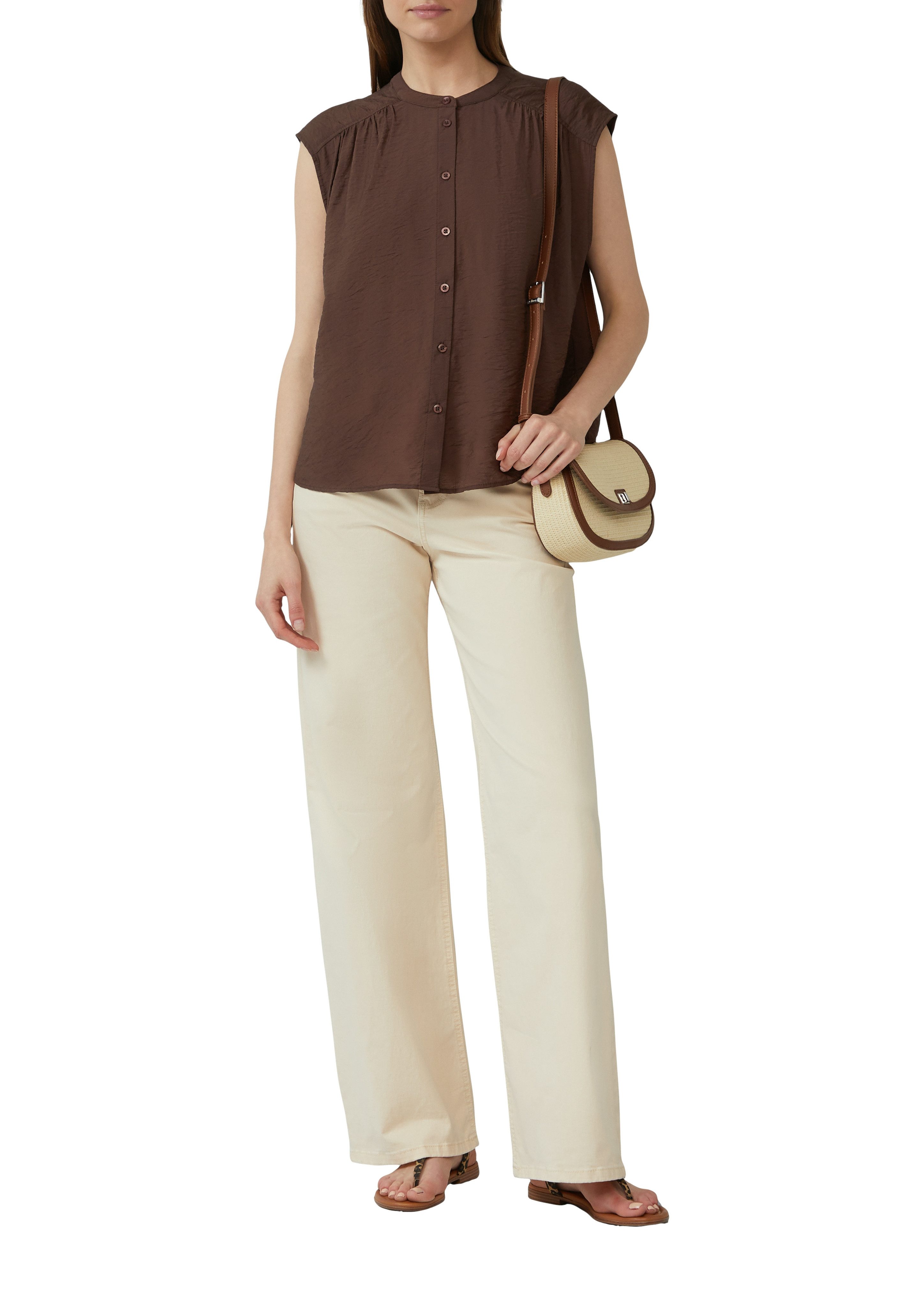 s.Oliver Kurzarmbluse mit Raffung günstig online kaufen