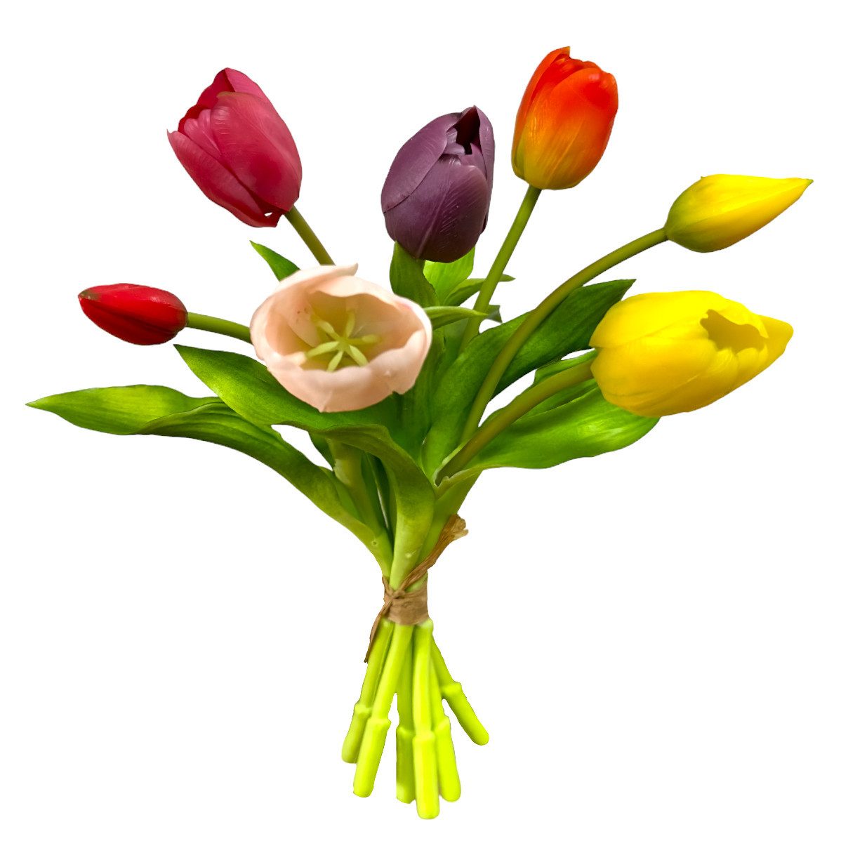 Kunsttulpe Künstlicher Tulpenstrauß mit 7 Tulpen 30cm. BUNT, Floratexx GmbH, Höhe 30.00 cm