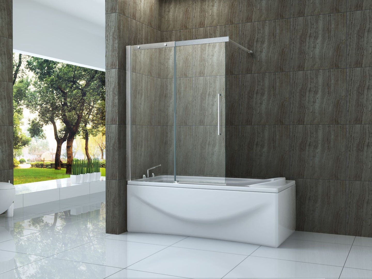 Alphabad Badewannenaufsatz Schiebetür-Duschtrennwand TRAMO 140 x 150 (Badew günstig online kaufen