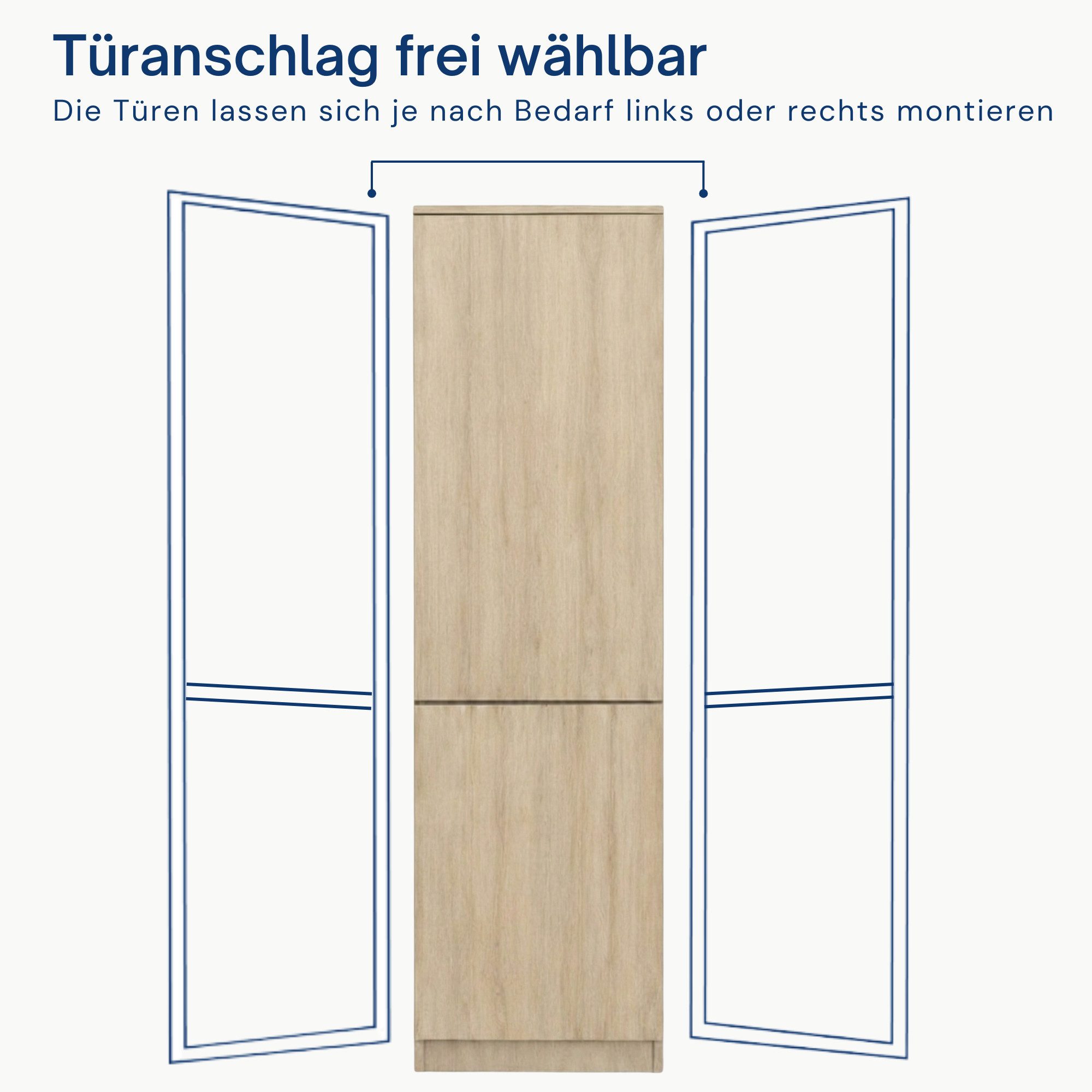 Home Collective Kleiderschrank Garderobenschrank Mehrzweckschrank Schrank platzsparend & vielseitig (50x40x180,5 cm (BxTxH), ideal für Schlafzimmer Flur & Arbei – Bild 3 von 5