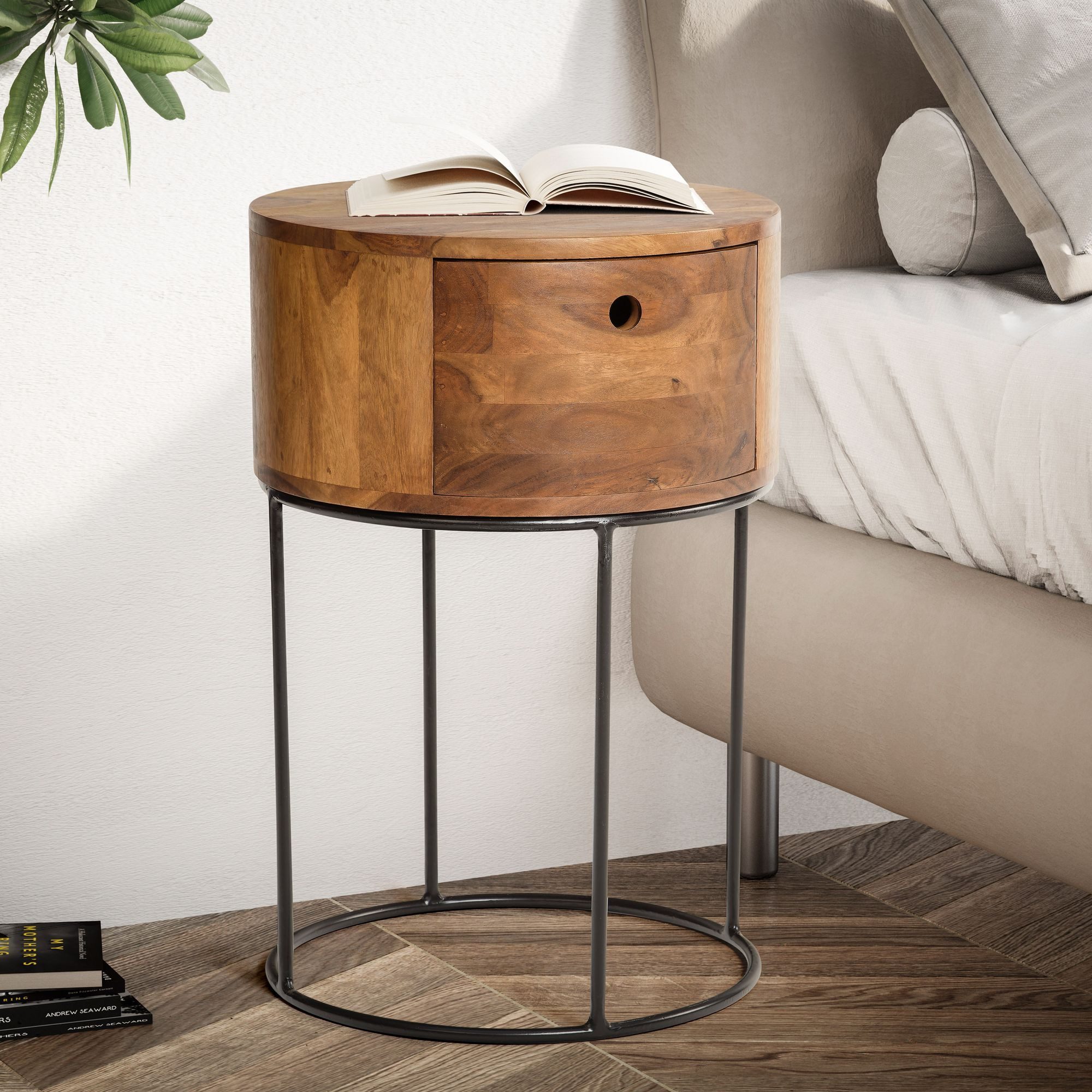 FINEBUY Nachttisch FB56321 (Boxspringbett, Massivholz 40x40x60 günstig online kaufen