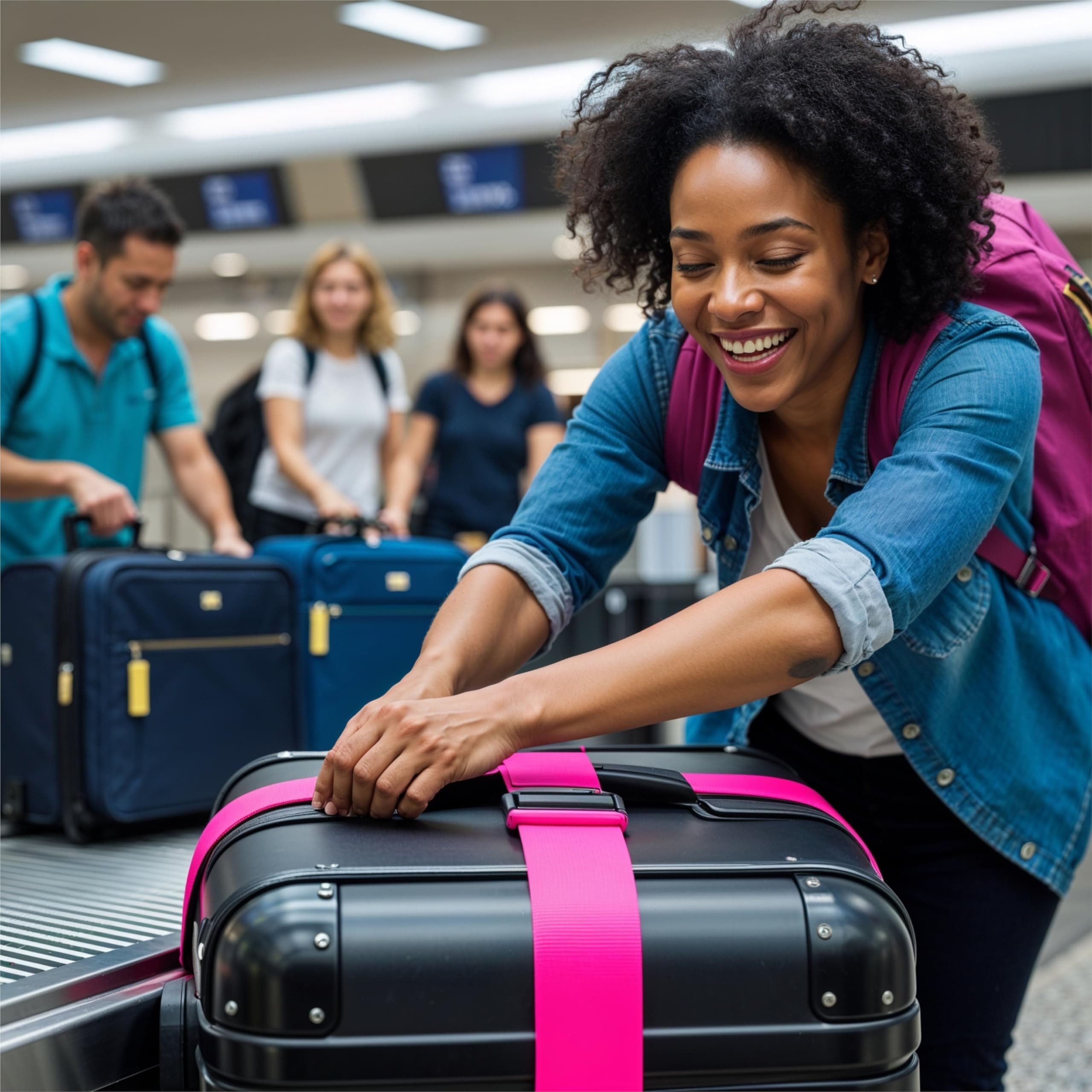 Praktikraft Koffergurt 4 Stück Kofferband & Koffergurt Set, (4er Set, 4-tlg., 4-teilig), mehrfarbig